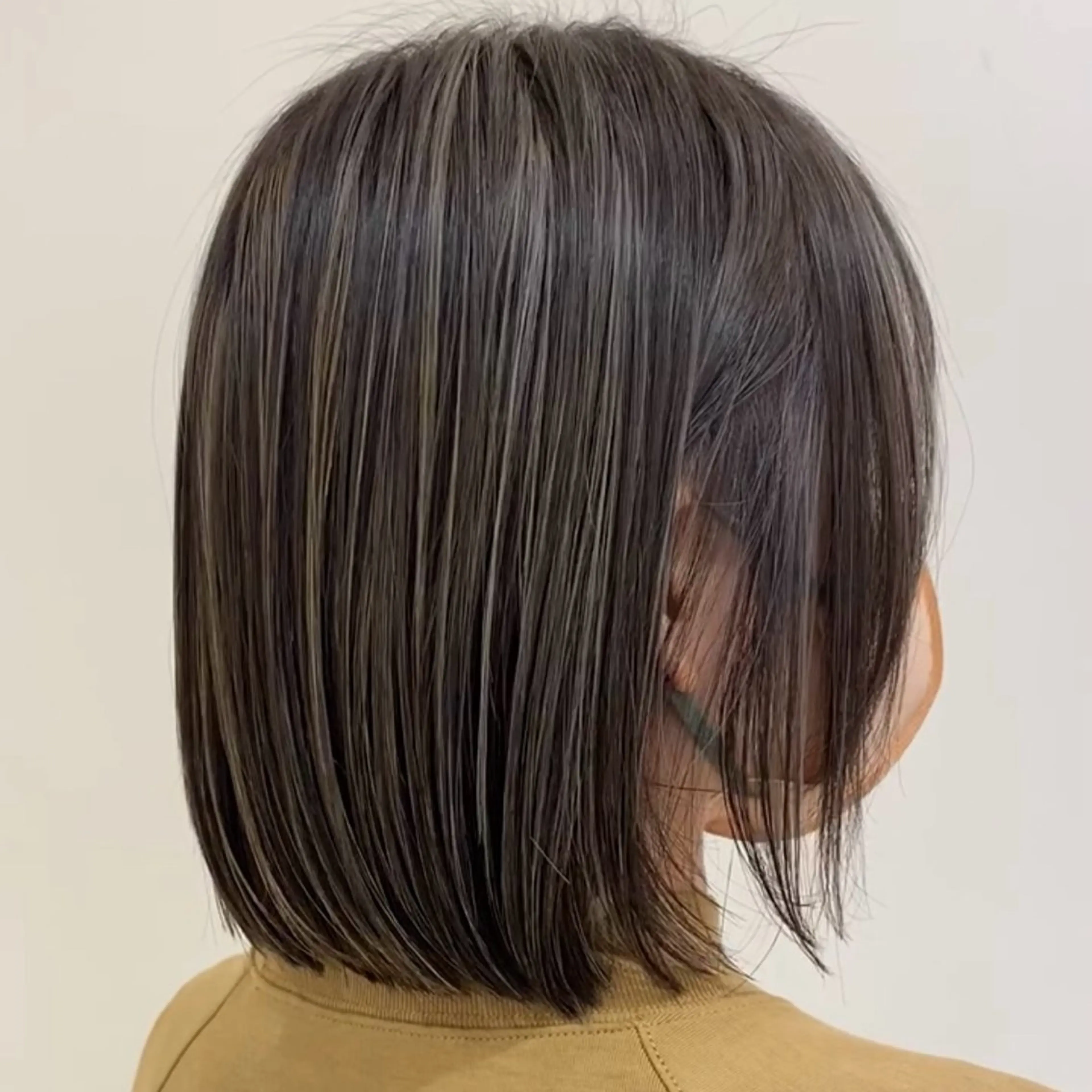 ショート カラー カット ヘアカラー トリートメント 細めハイライト🩶 ボブ/レイヤーカットのヘアスタイル