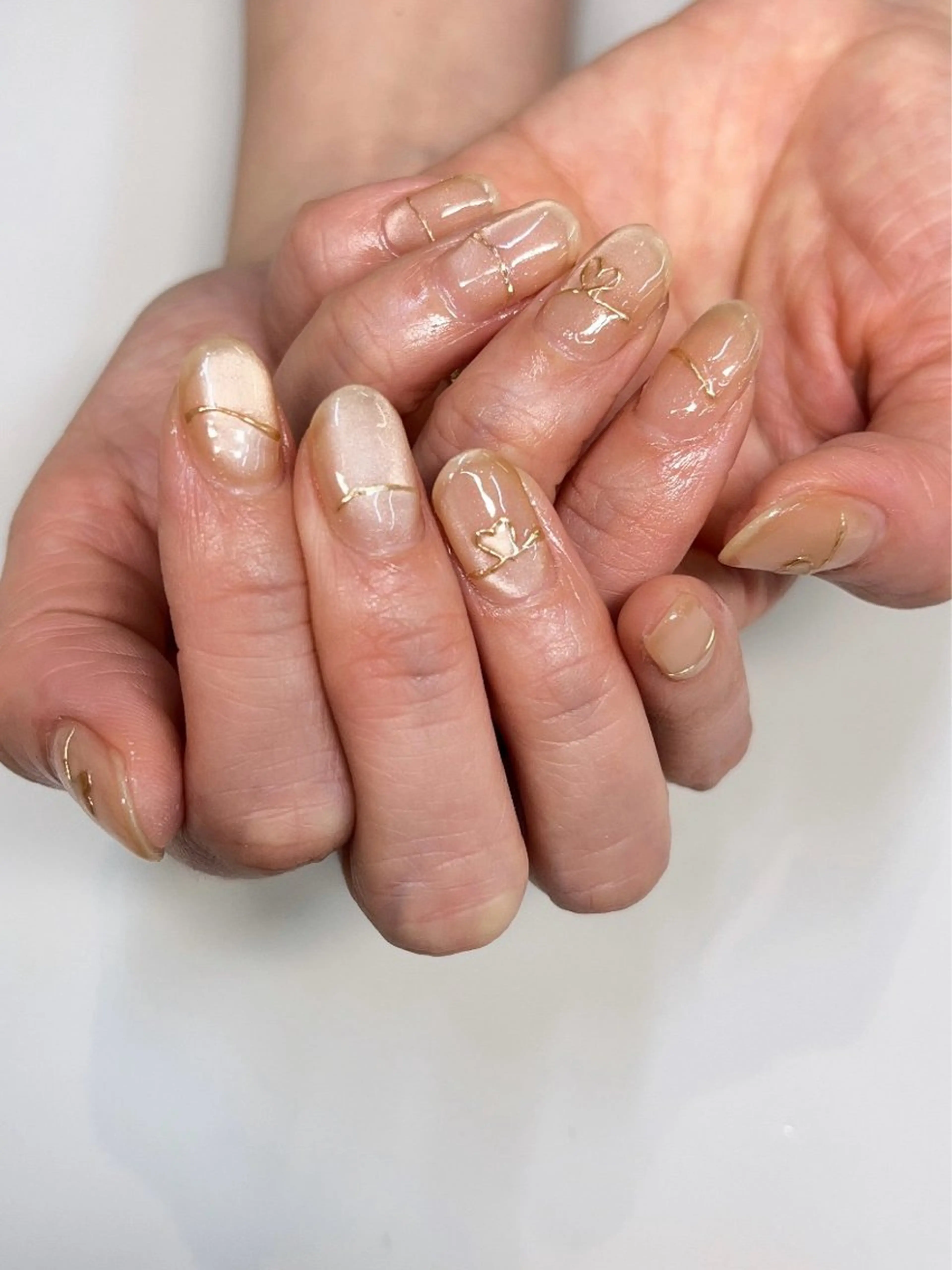 ネイル ハート マグネットネイル ミラーネイル chipie yuuのネイルデザイン