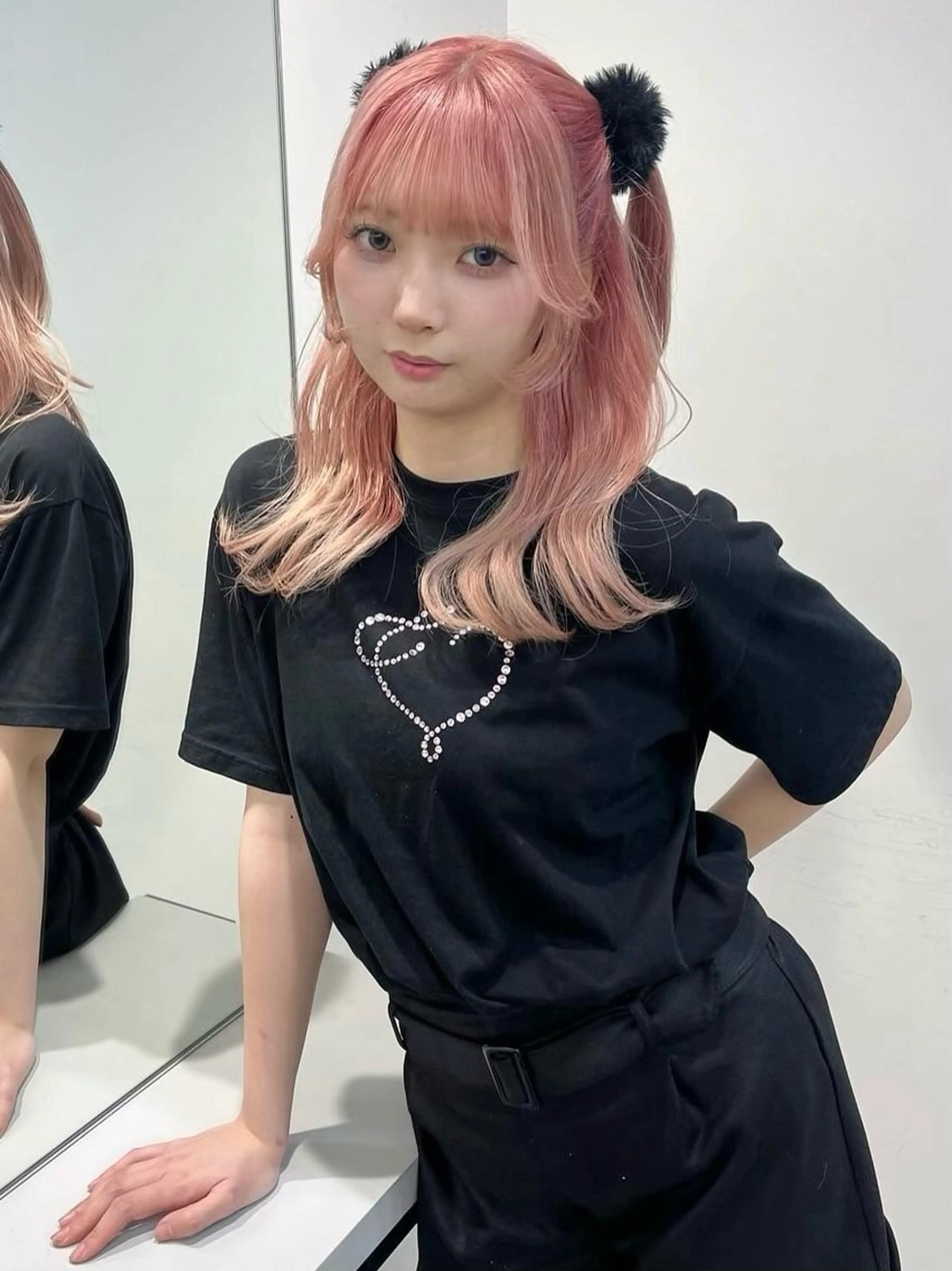 ロング カラー ヘアカラー 🩰ピンクベージュ 💞midori💞のヘアスタイル