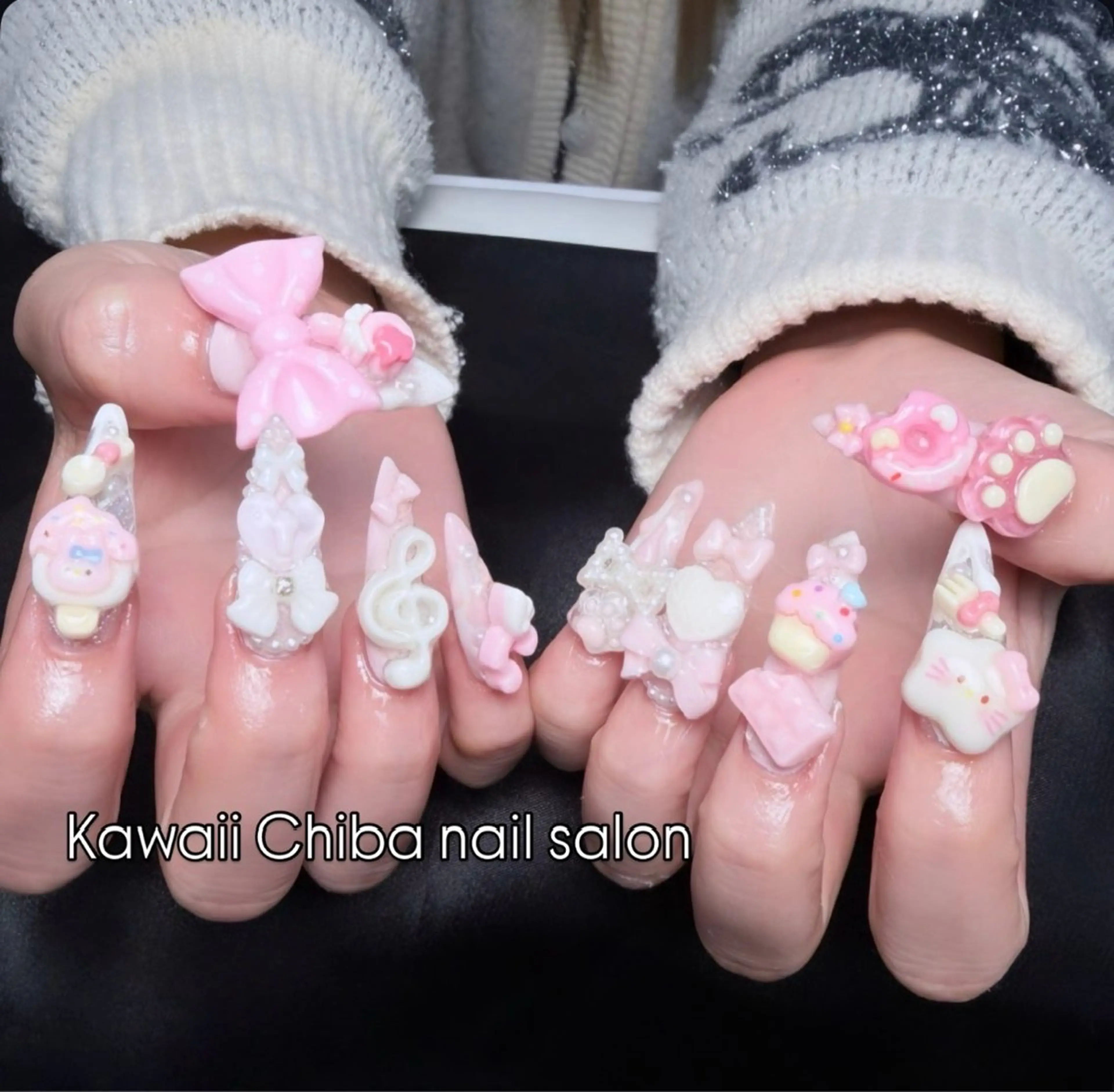 ネイル アートネイル クリアネイル ジェルネイル ハート 韓国ネイル Kawaii _Nailのネイルデザイン