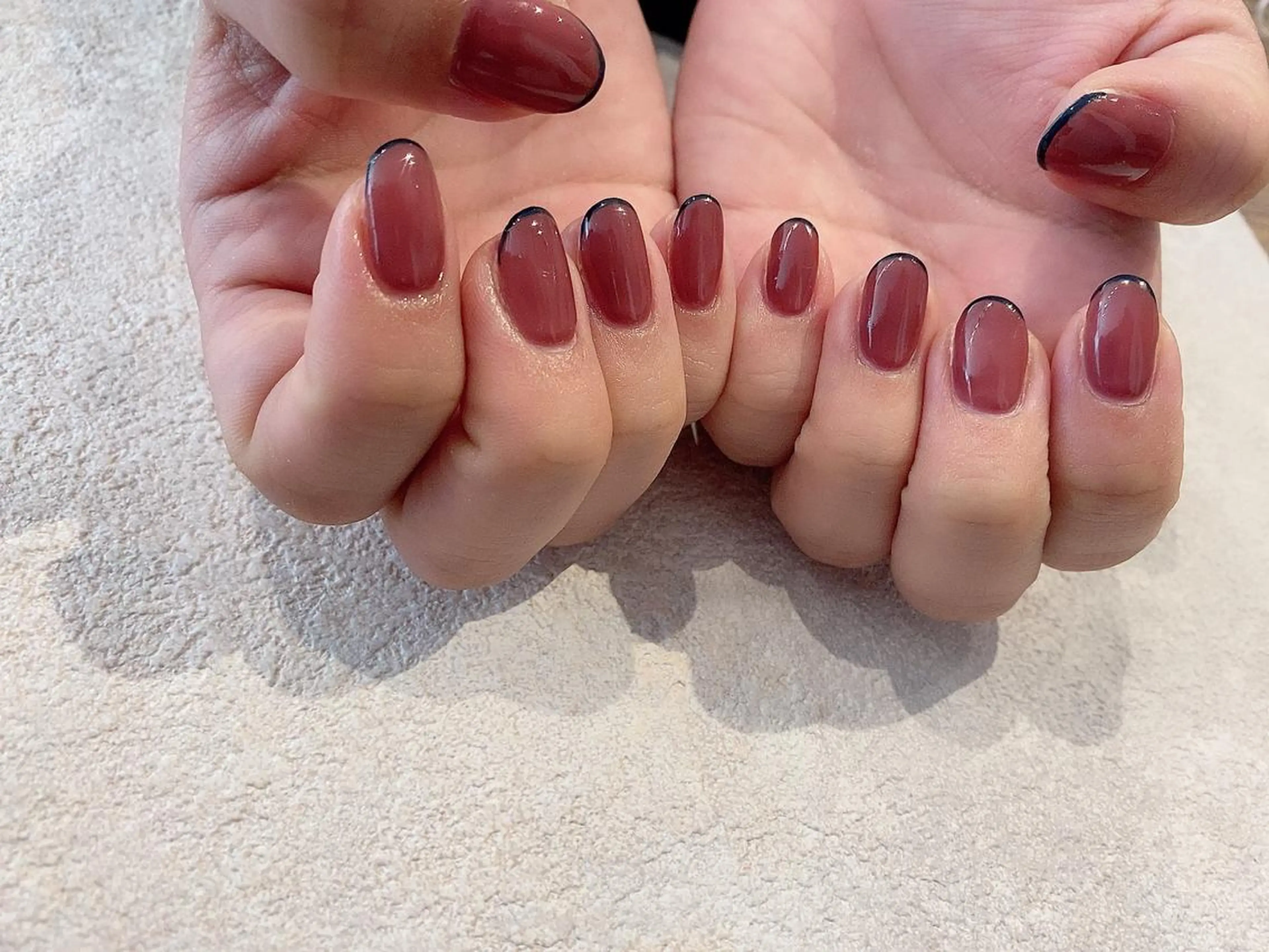 ネイル ブラウン フレンチネイル ネイビー ピンク ViLL 新小岩のネイルデザイン