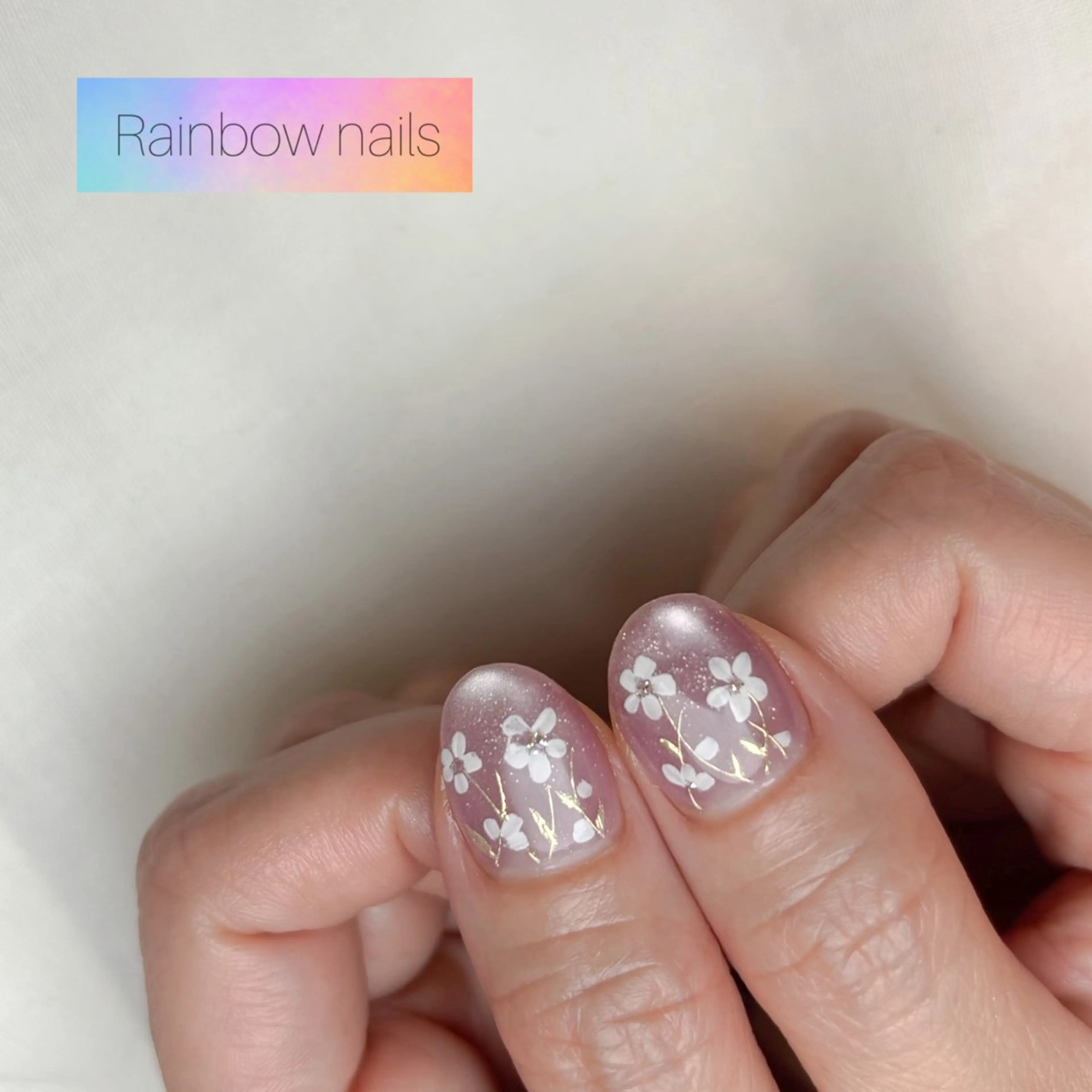 ネイル ハンドネイル Rainbow nailsくろちゃんのネイルデザイン