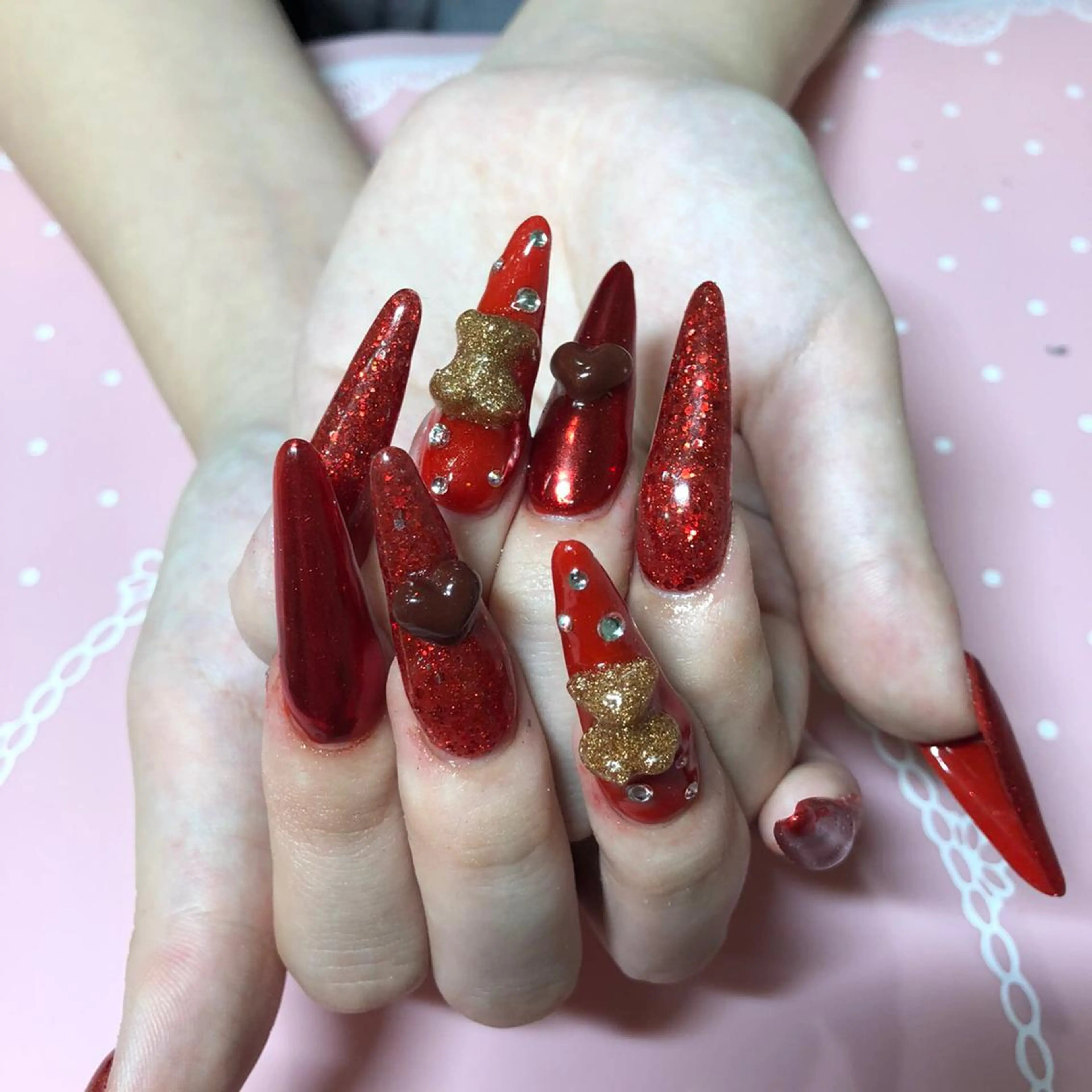 ロング ネイル ミラーネイル ストーンネイル ハンドネイル 《LB》ラブリエ Nail&eyeのマツエク・マツパデザイン