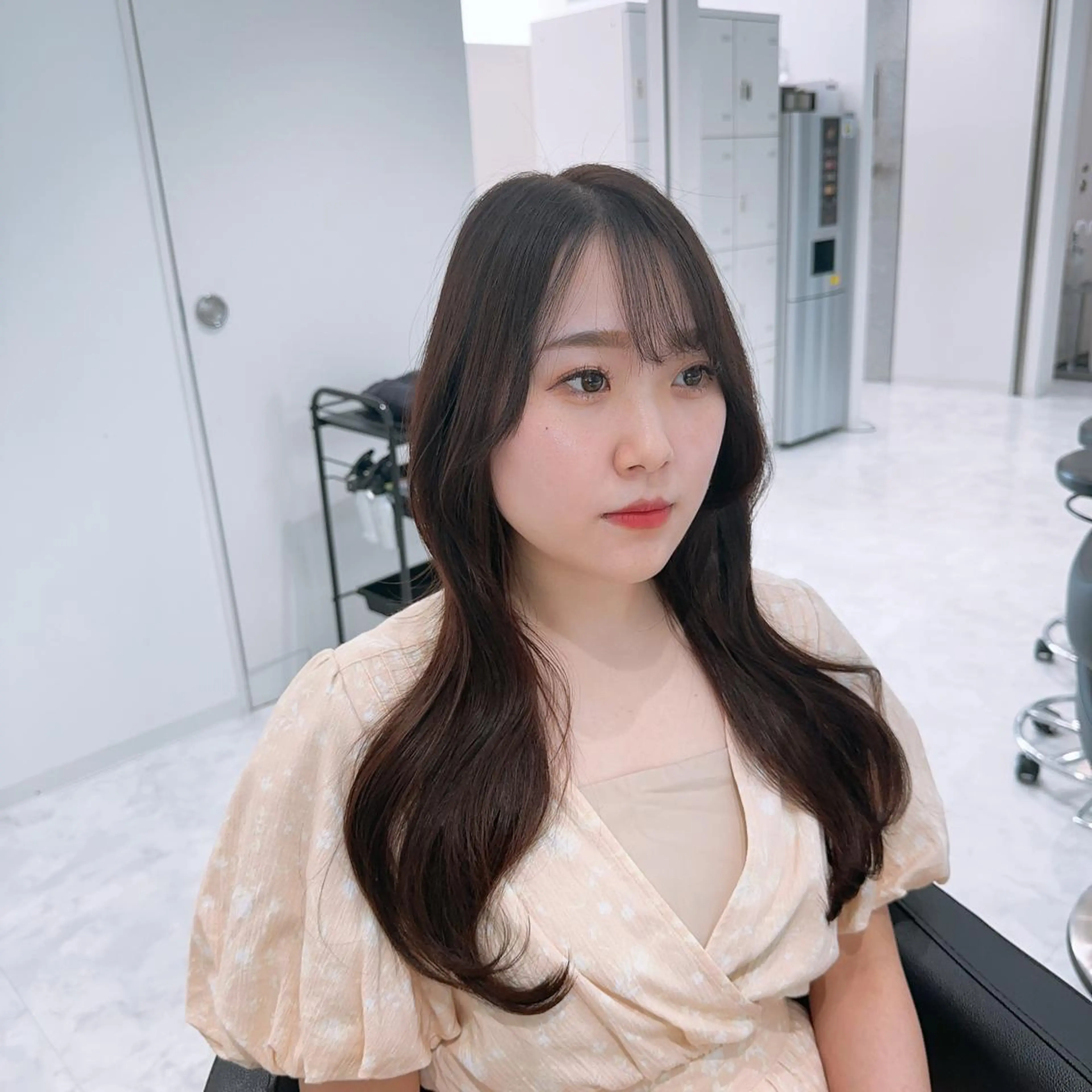 ミディアム カラー ヘアカラー トリートメント ヘッドスパ ヘアセット ♡上品韓国髪♡ブラ ウン/SAYATOのヘアスタイル