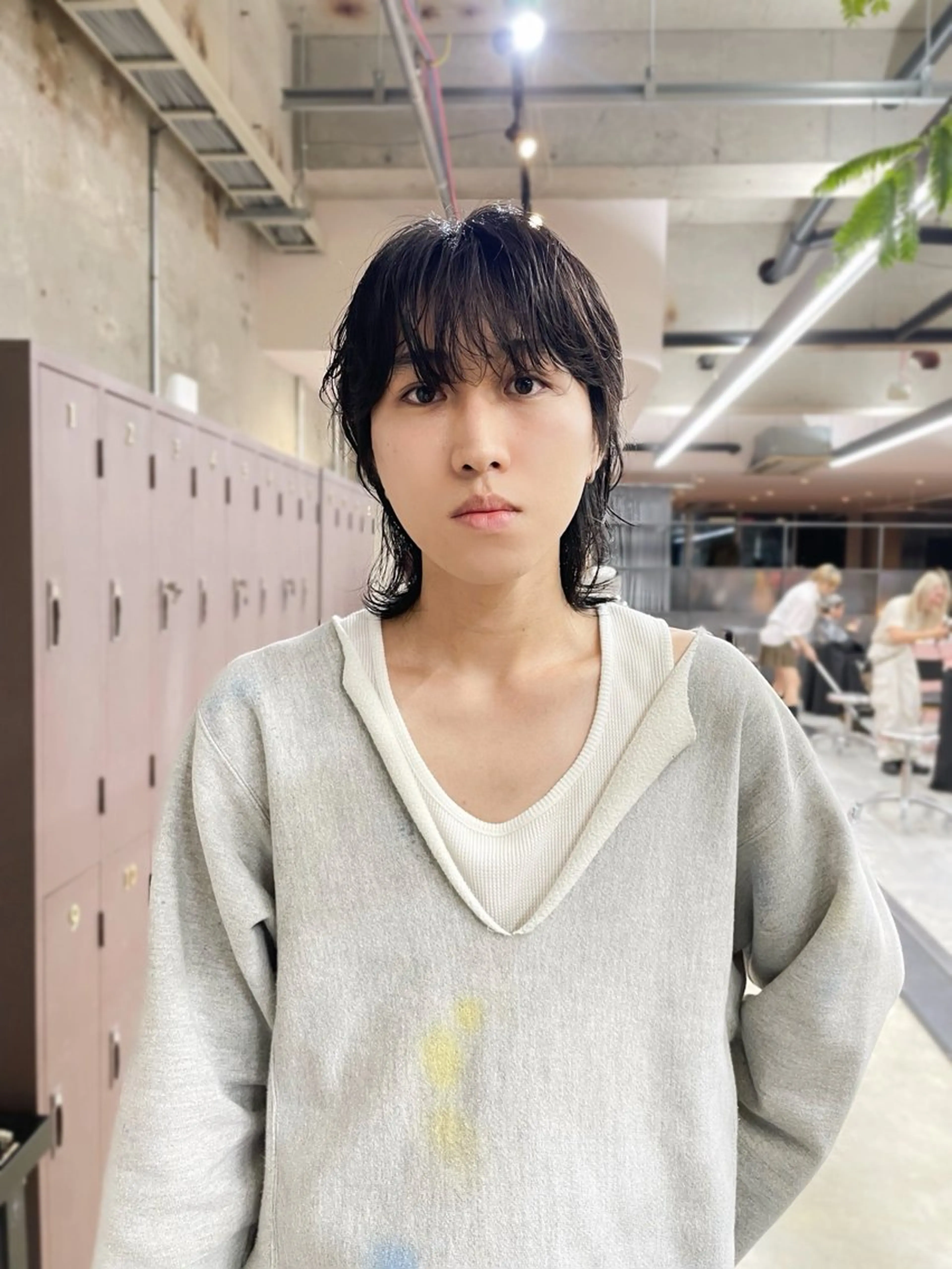 ミディアム メンズ カット フェザーパーマ/ 山口大輝のヘアスタイル