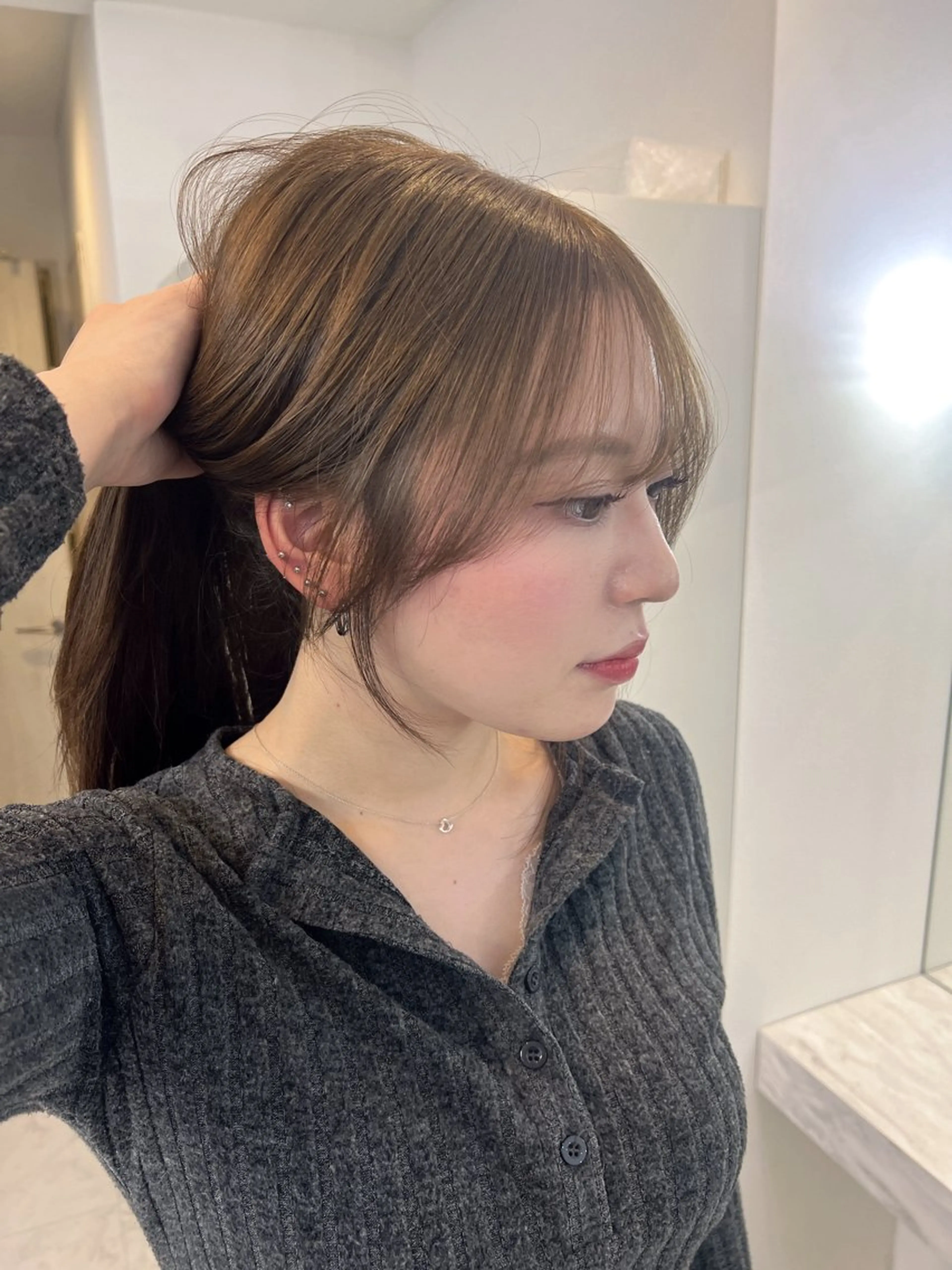 🈹本日限定🈹前髪&顔周りカット➕ケアカラー➕オージュア3ステップトリートメント【髪質改善/韓国ヘア/レイヤーカット】の写真