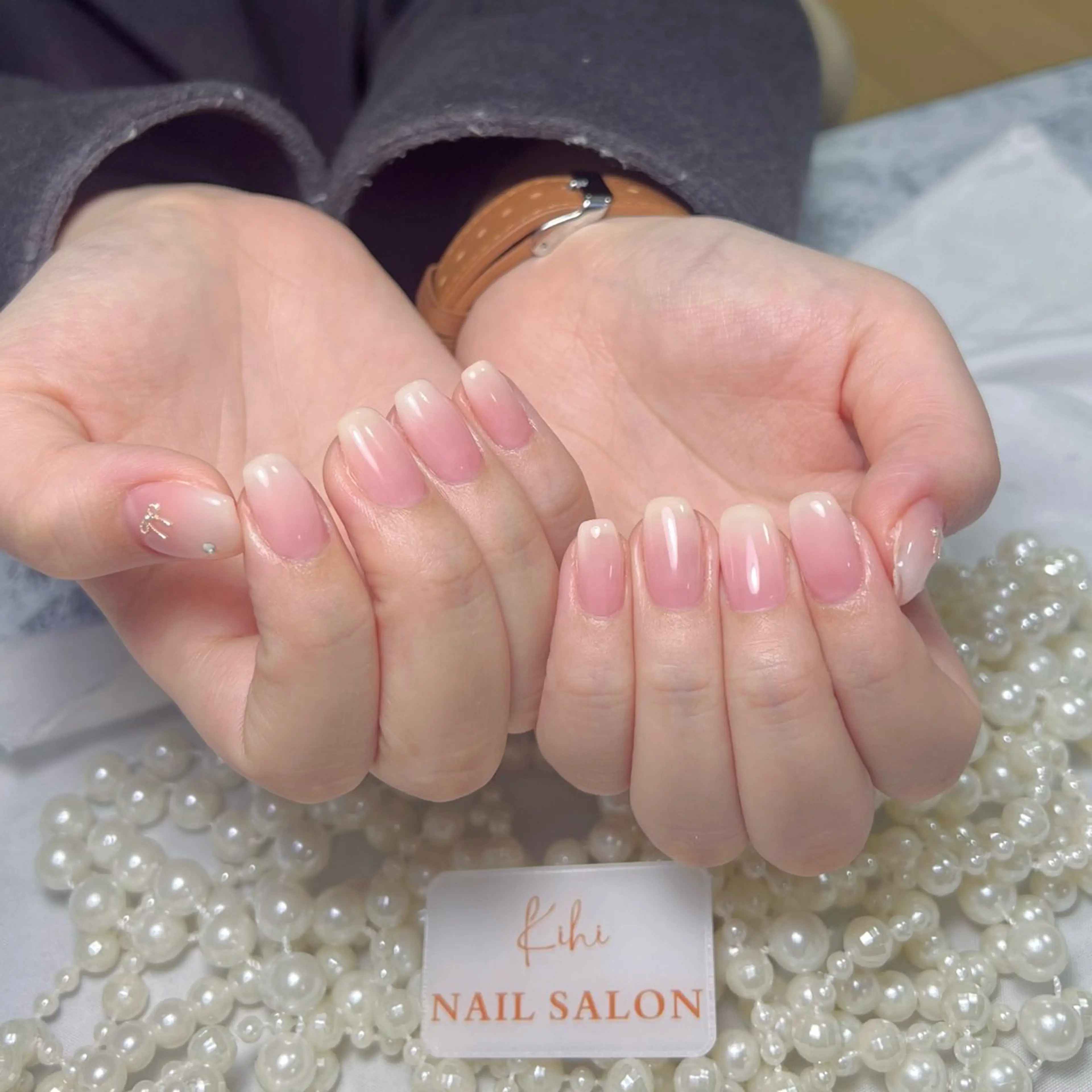 ネイル アートネイル フレンチネイル ジェルネイル グラデーション 韓国ネイル 村中 ハナのネイルデザイン