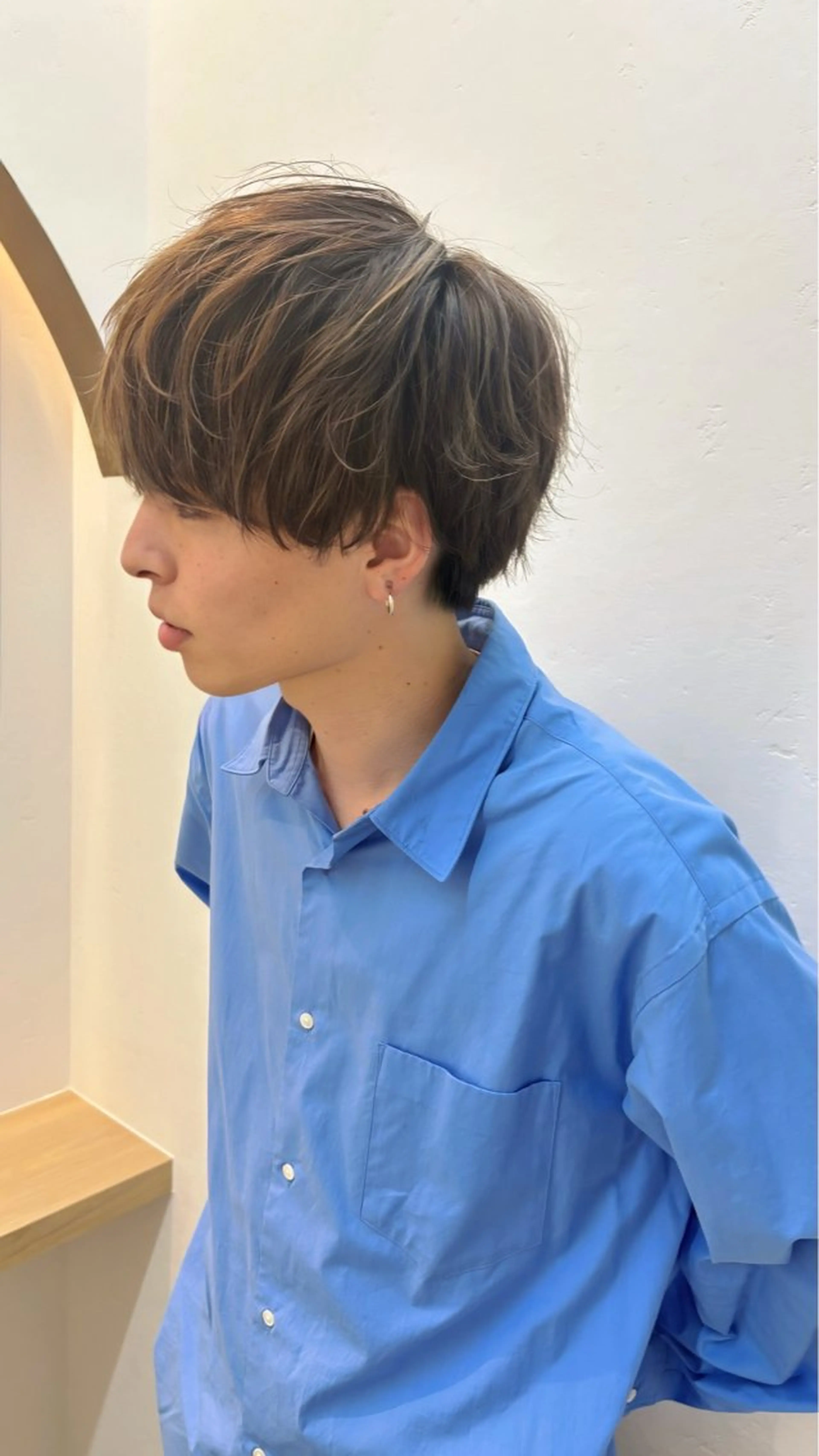 メンズ メンズハイライト マッシュ カット ヘアカラー レイヤーカット ♥kanaのヘアスタイル