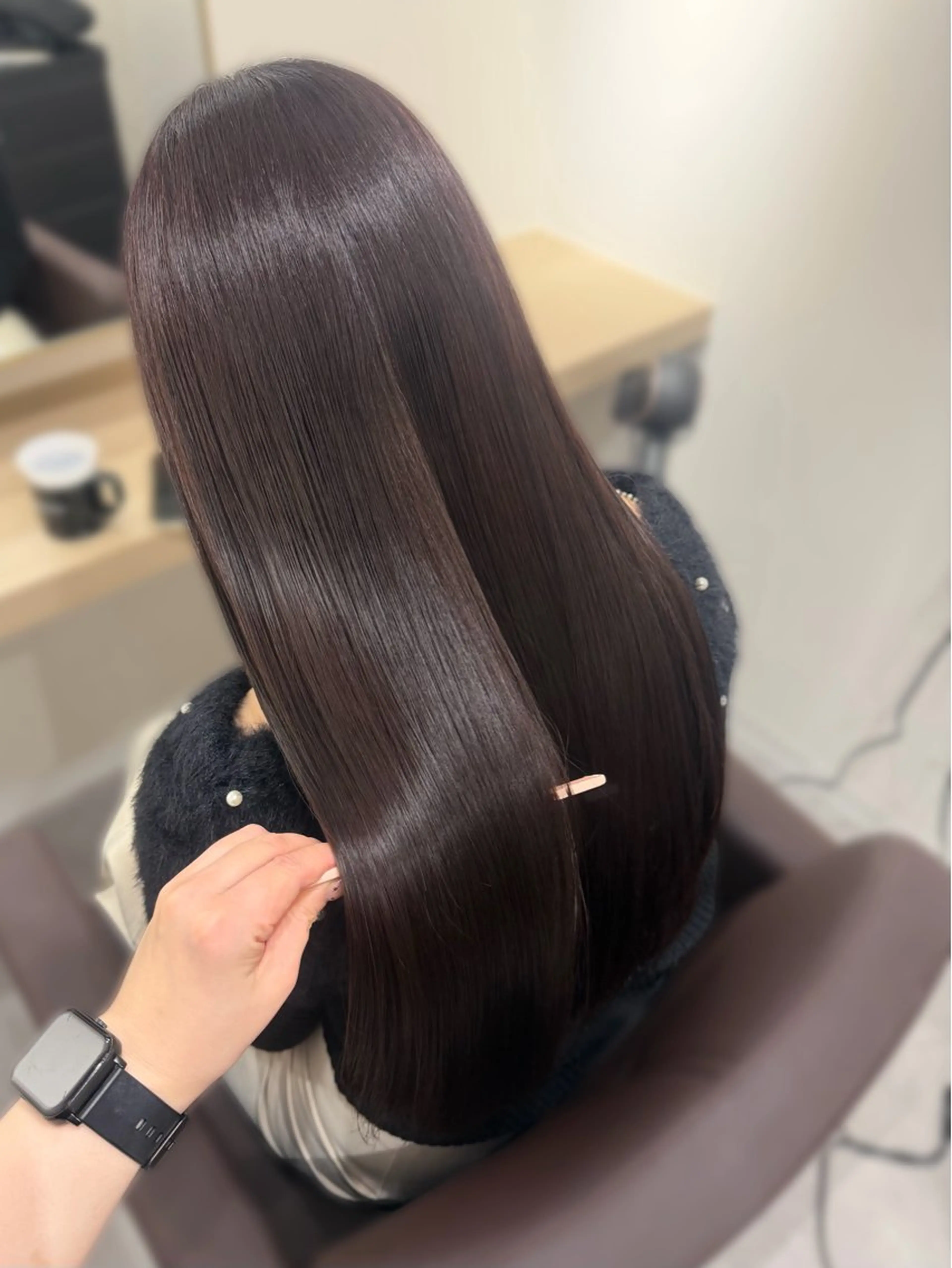 ロング カラー 髪質改善 カット ヘアカラー トリートメント attrait 梅田店所属・梅田/似合わせボブ /顔周り/RINKAのヘアスタイル
