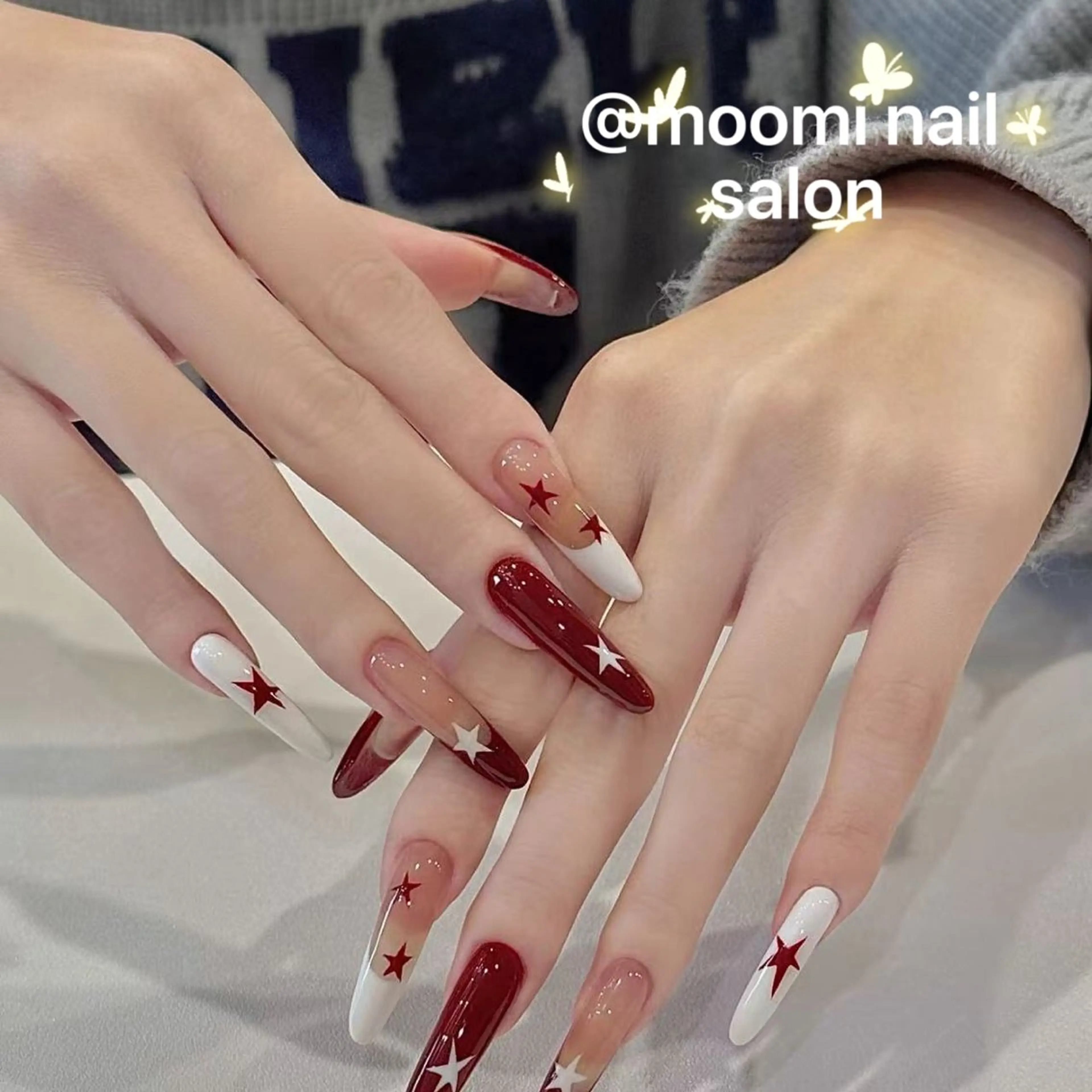 ネイル チークネイル フレンチネイル ジェルネイル グラデーション ハート ハンドネイル moomi nail スカルプ専門のネイルデザイン
