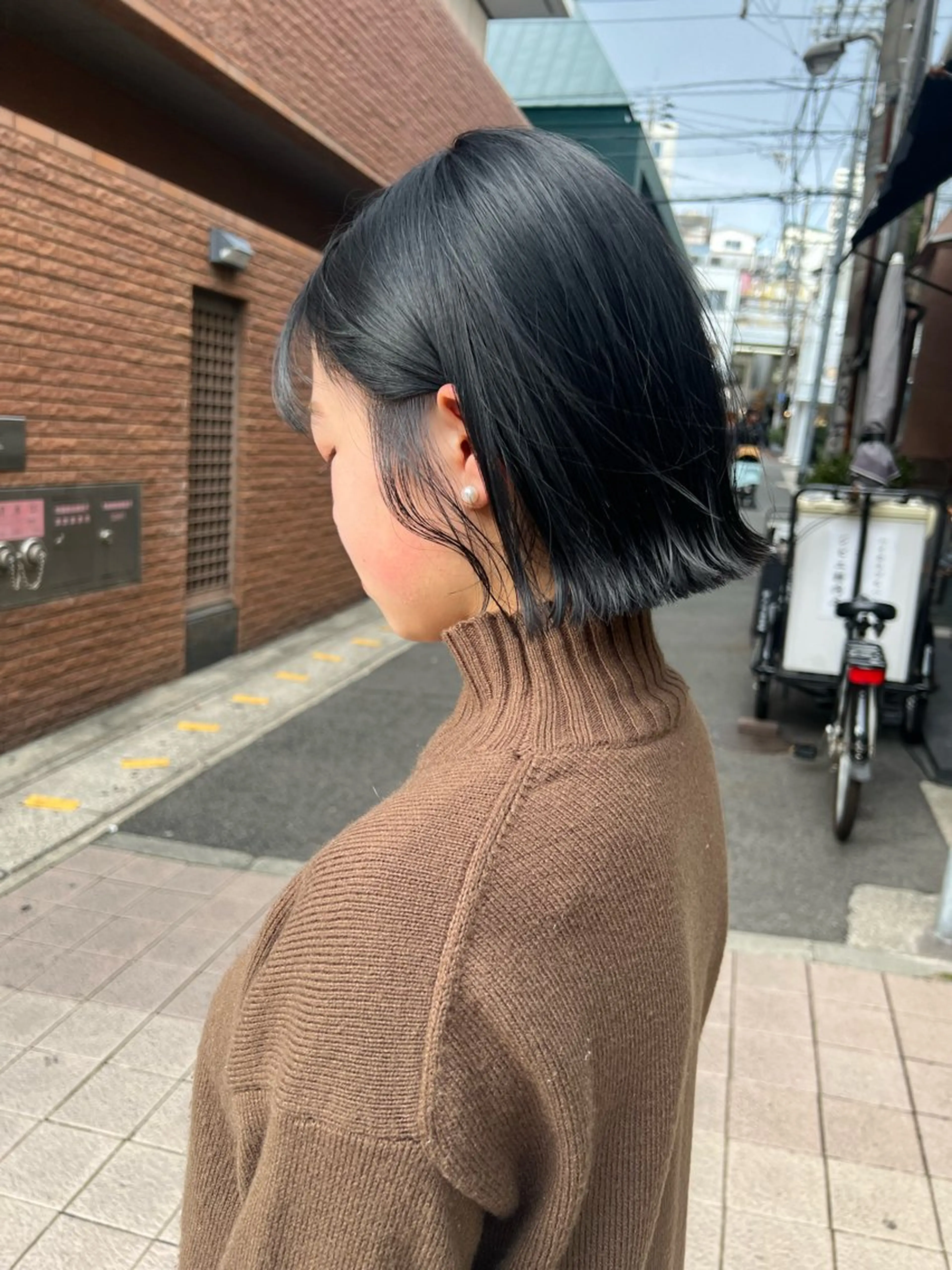 ショート カラー 切りっぱなしボブ 透明感カラー ボブ 神戸ボブ✂️ ioe三宮/田 伸佳のヘアスタイル