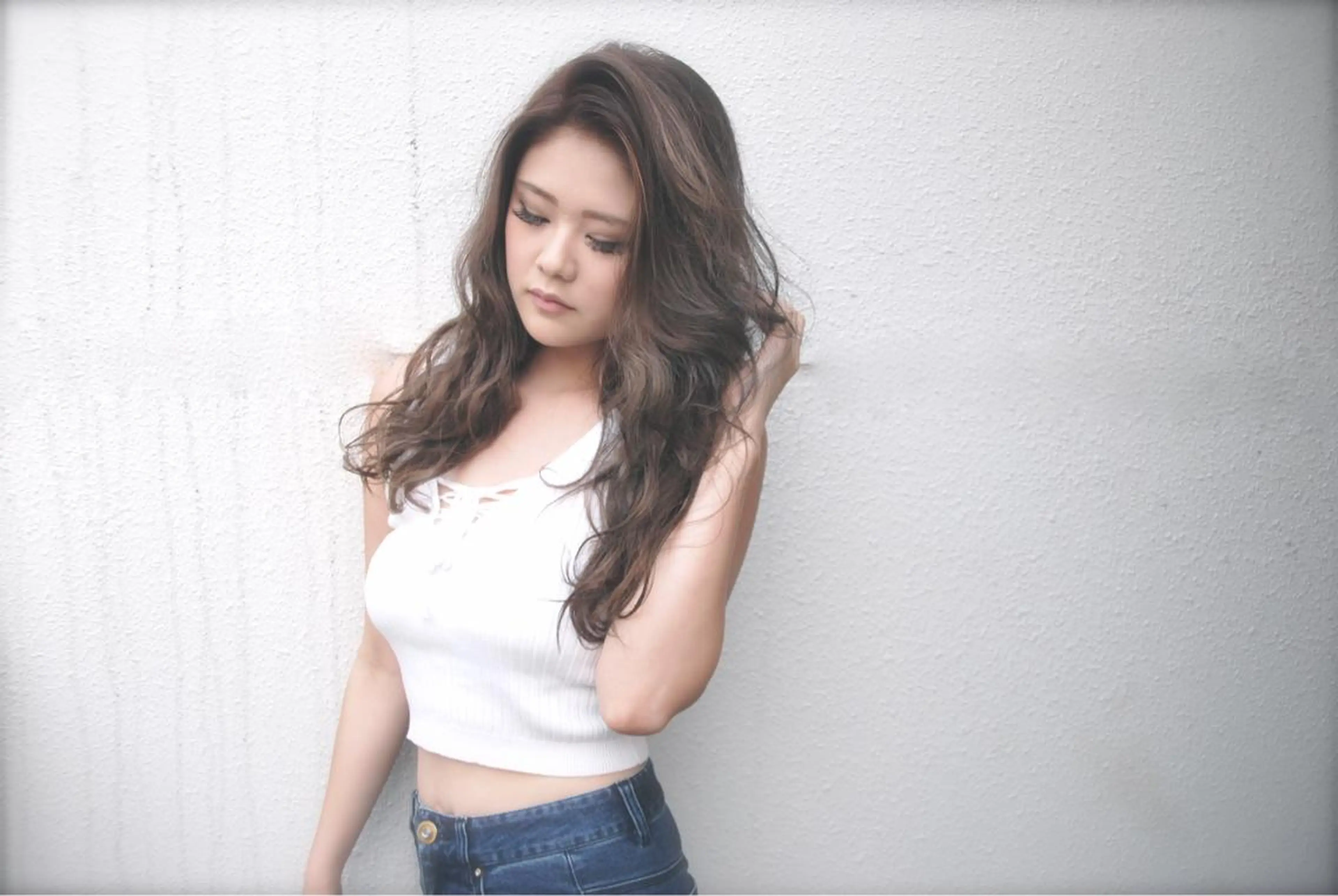 ロング カラー アッシュ インナーカラー/天神 ブリーチ/吉田のヘアスタイル