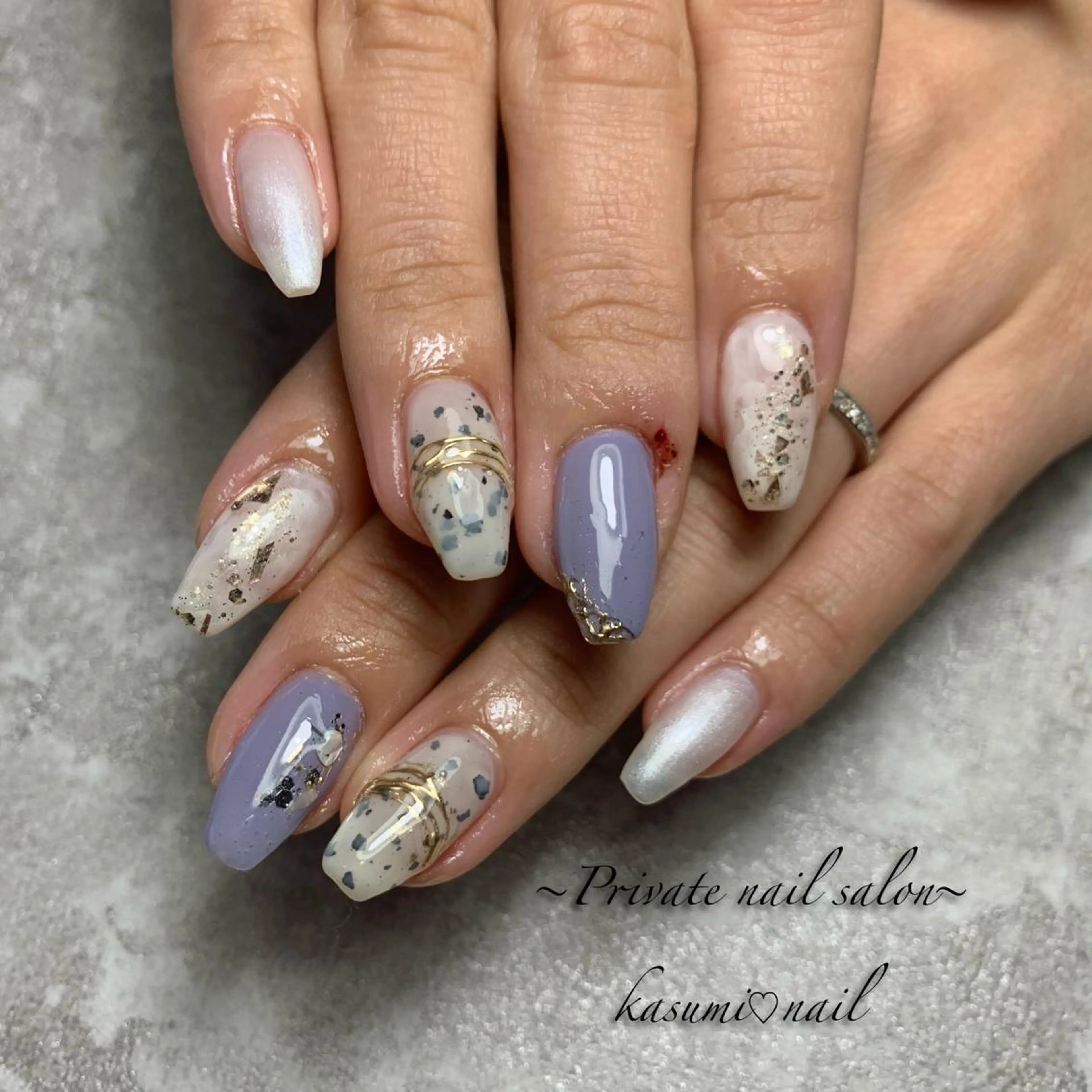ネイル ジェルネイル ミラーネイル ニュアンスネイル KASUMI♡ Nailのネイルデザイン