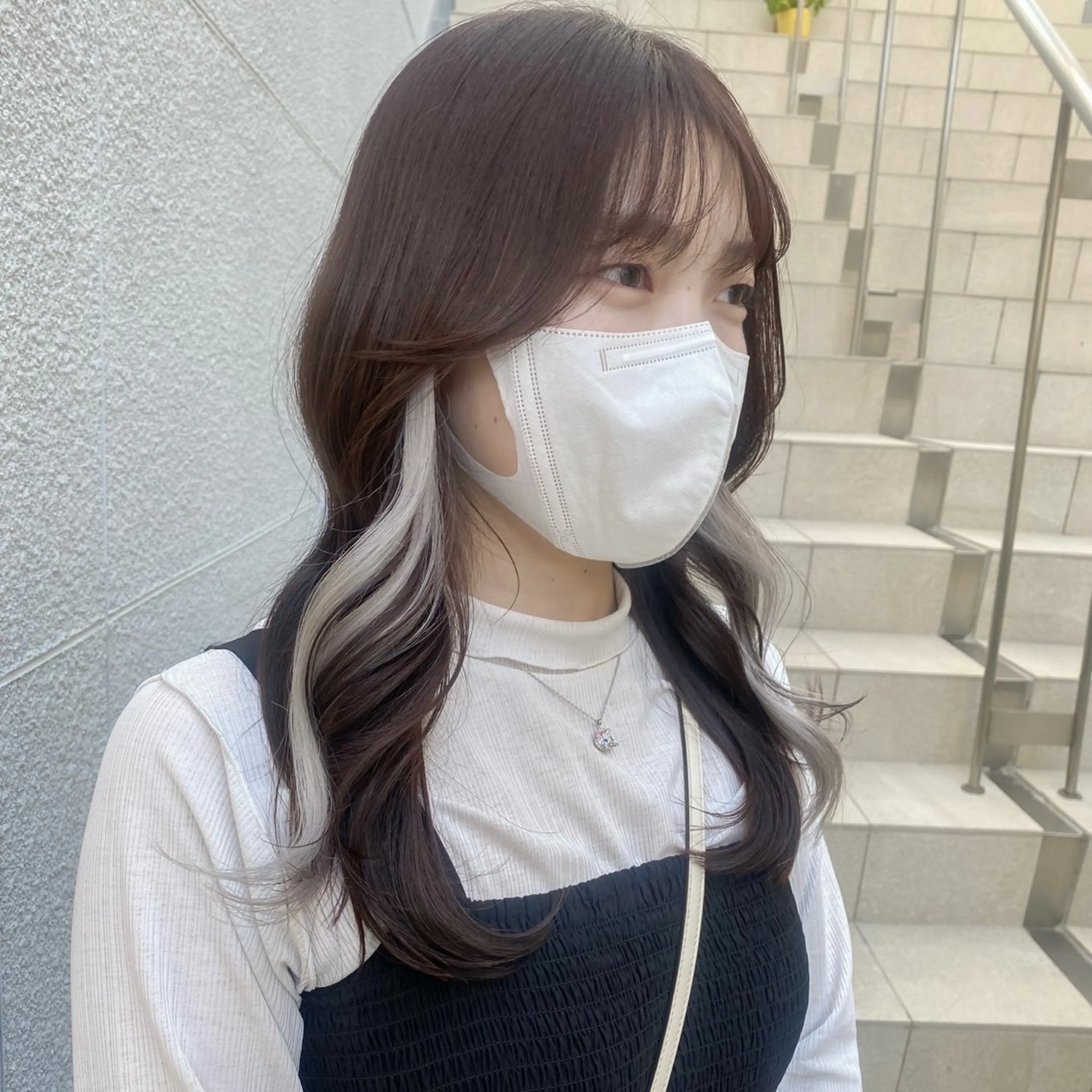 セミロング カラー ヘアアレンジ ハイトーンカラー 🥀モテ暖色× エクステ🥀あかりのヘアスタイル