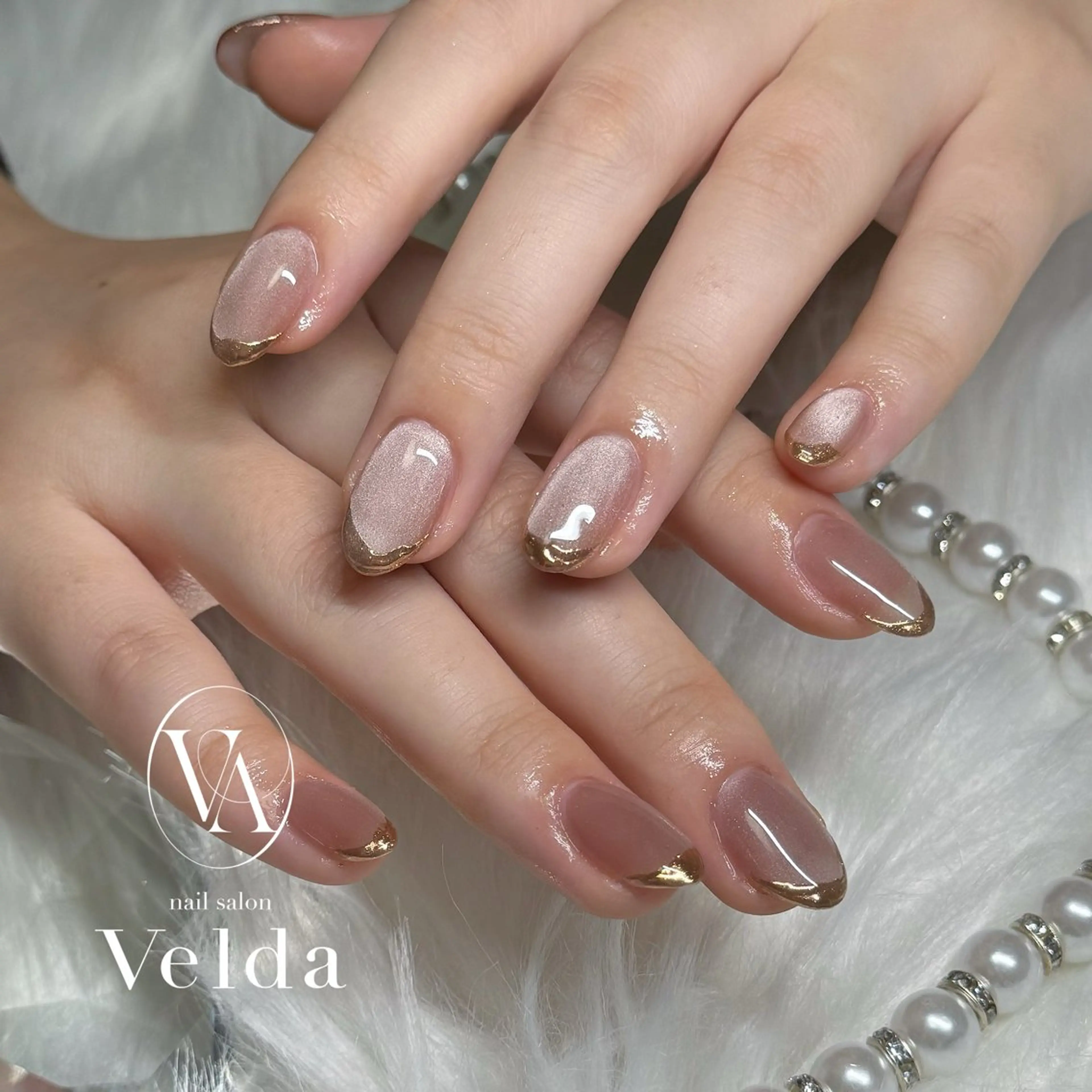 ネイル フレンチネイル マグネットネイル ハンドネイル 💎スカルプ💎 Velda(ベルダ)のネイルデザイン