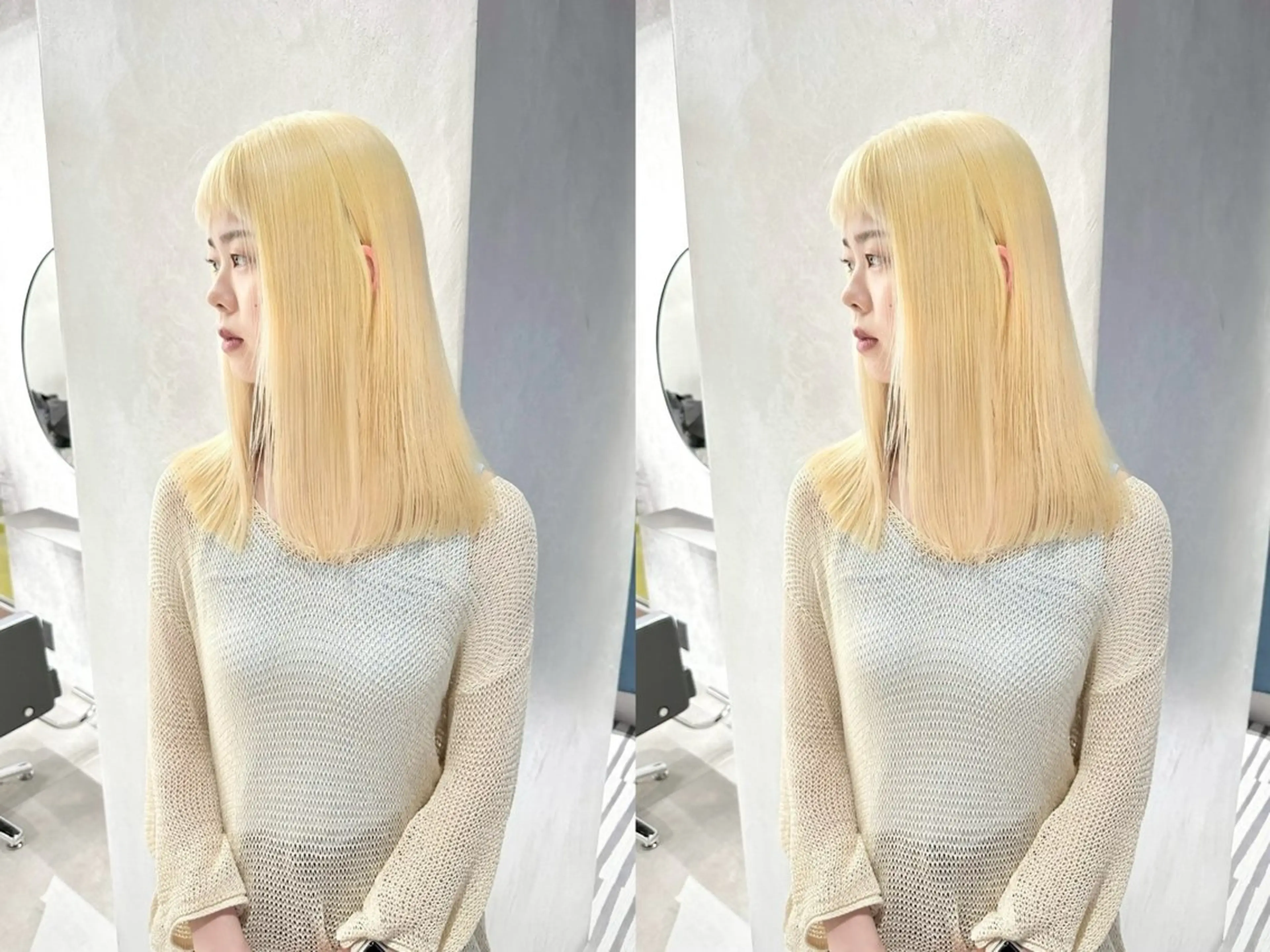 ロング カラー ホワイトカラー/梅田 ハイトーン/しんのヘアスタイル