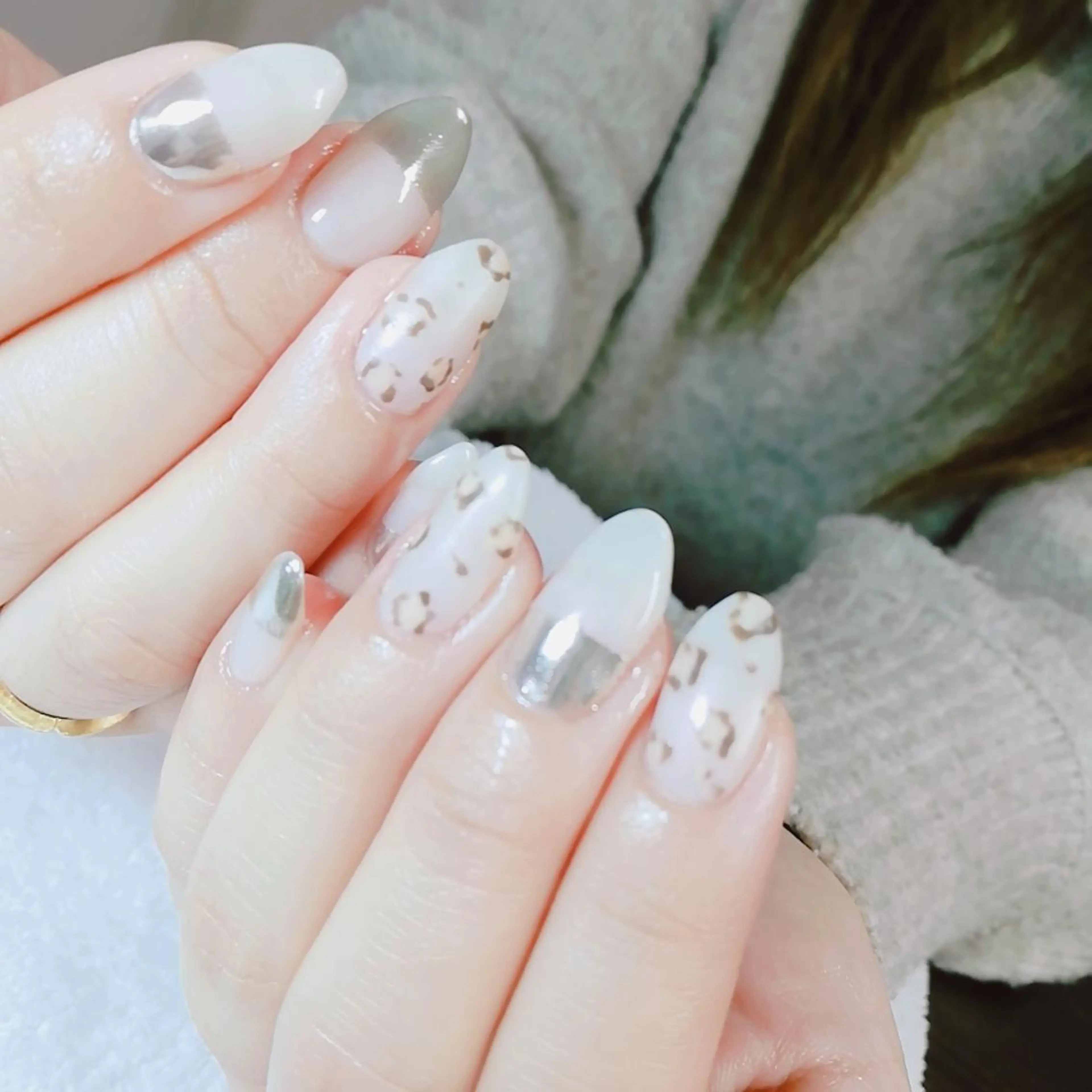 ネイル アートネイル ミラーネイル ワンカラーネイル ハンドネイル 柴崎 美幸のネイルデザイン