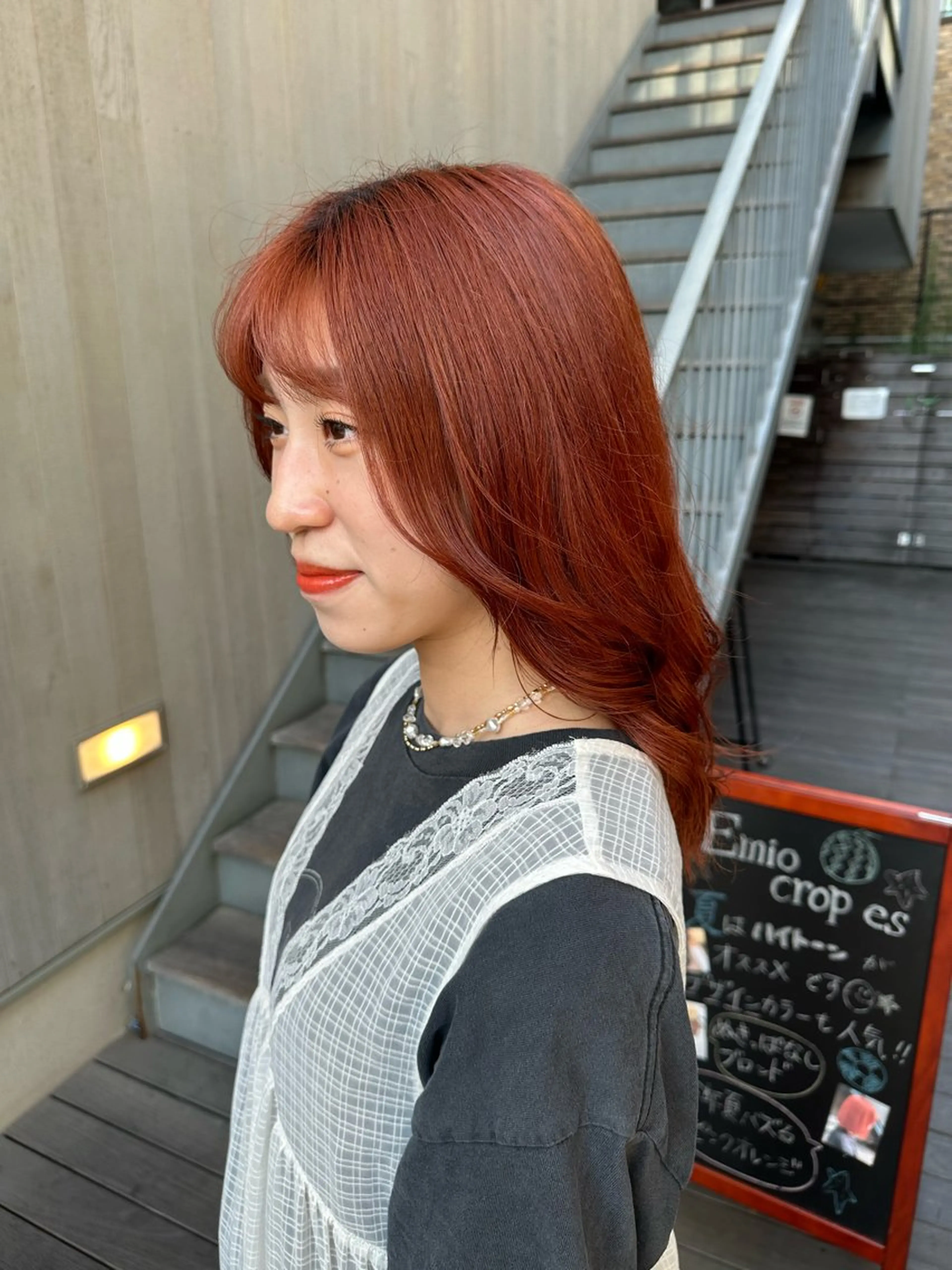 セミロング カラー 似合わせレイヤー 海外風レイヤーmioのヘアスタイル