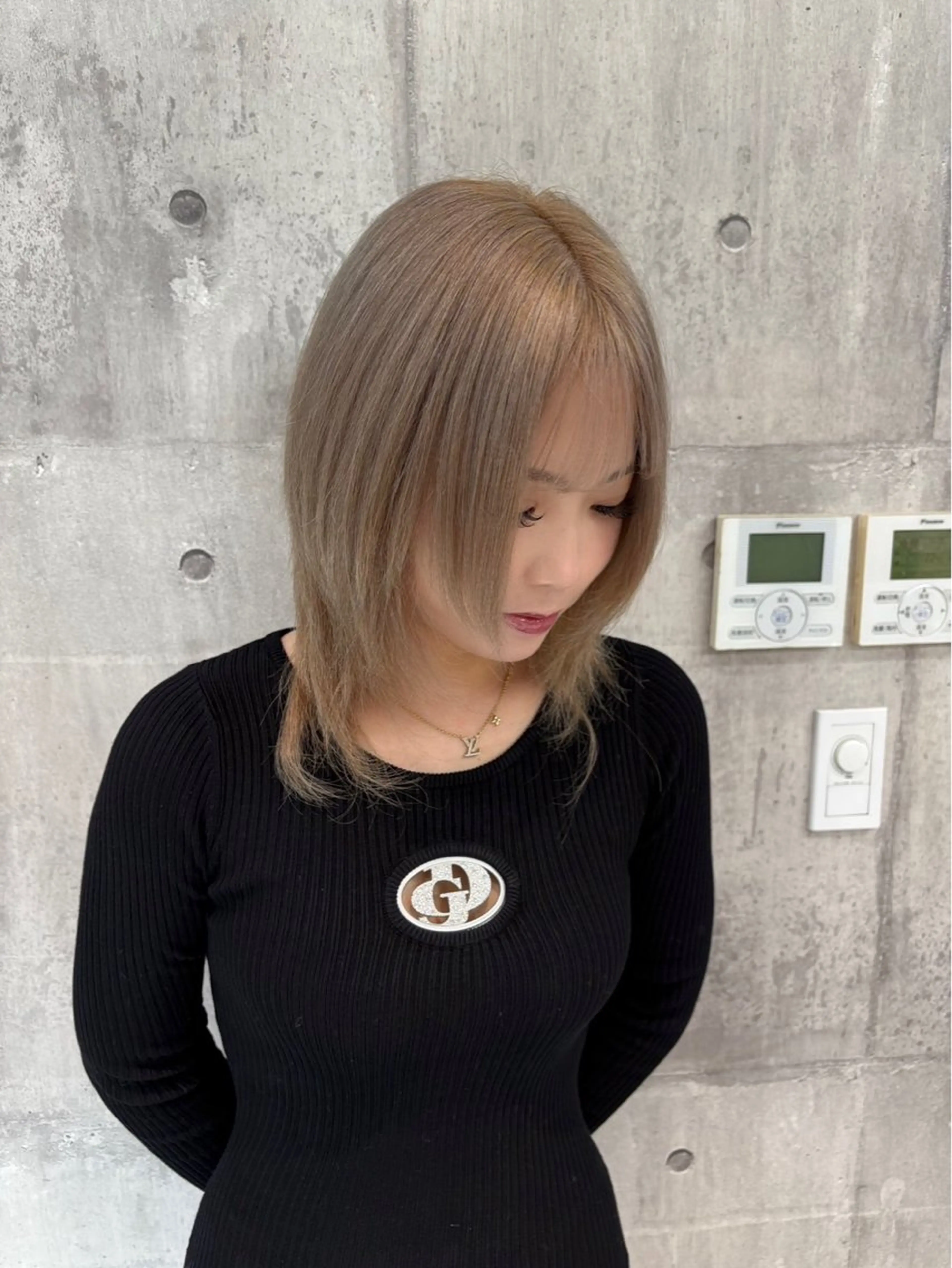 ミディアム カラー ヘアカラー ヘアセット ハイトーン/ダブルカ ラー/RINKA🎀のヘアスタイル