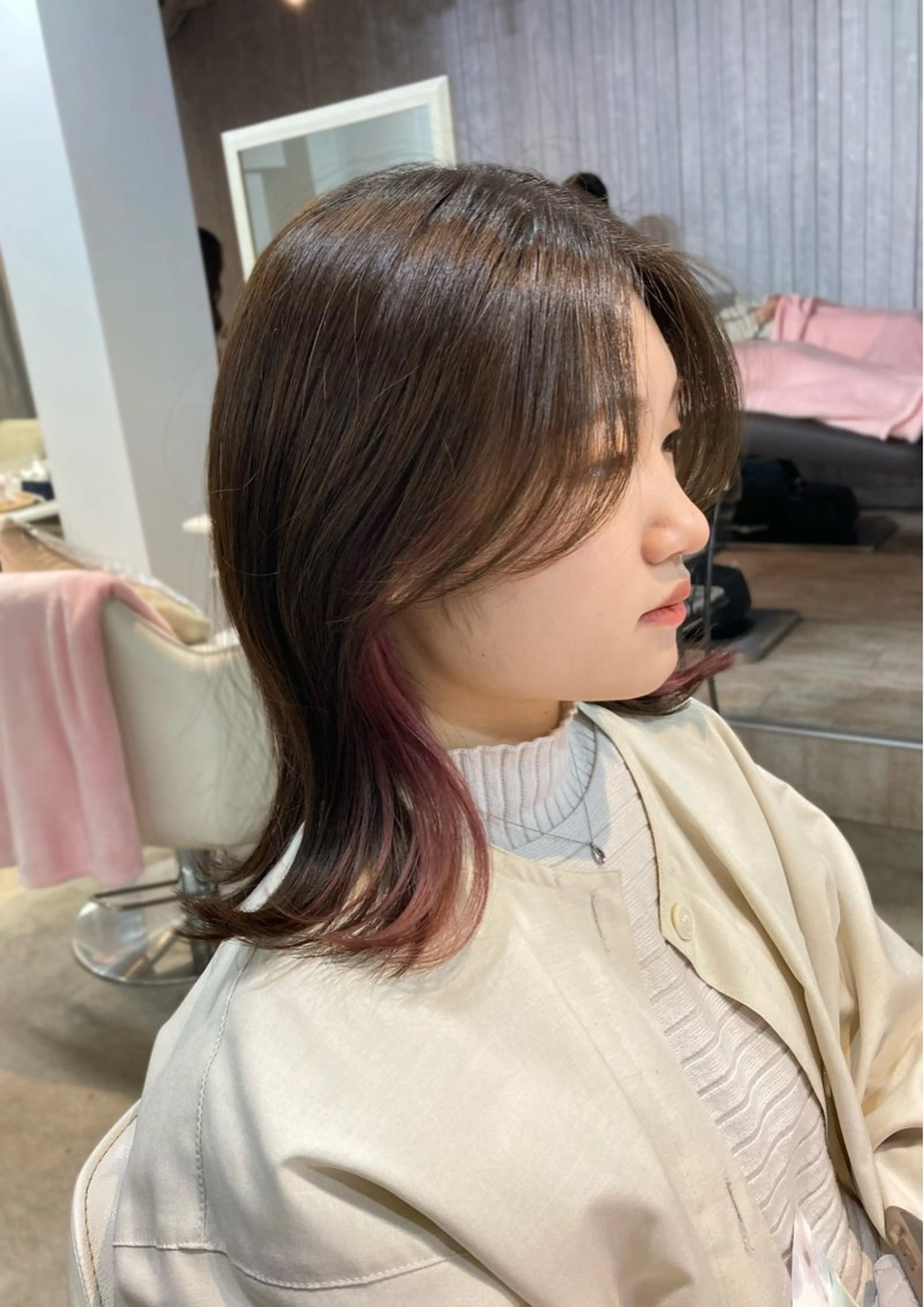 ミディアム ショートヘア/ボブ/ レイヤー/佐藤 葵のヘアスタイル