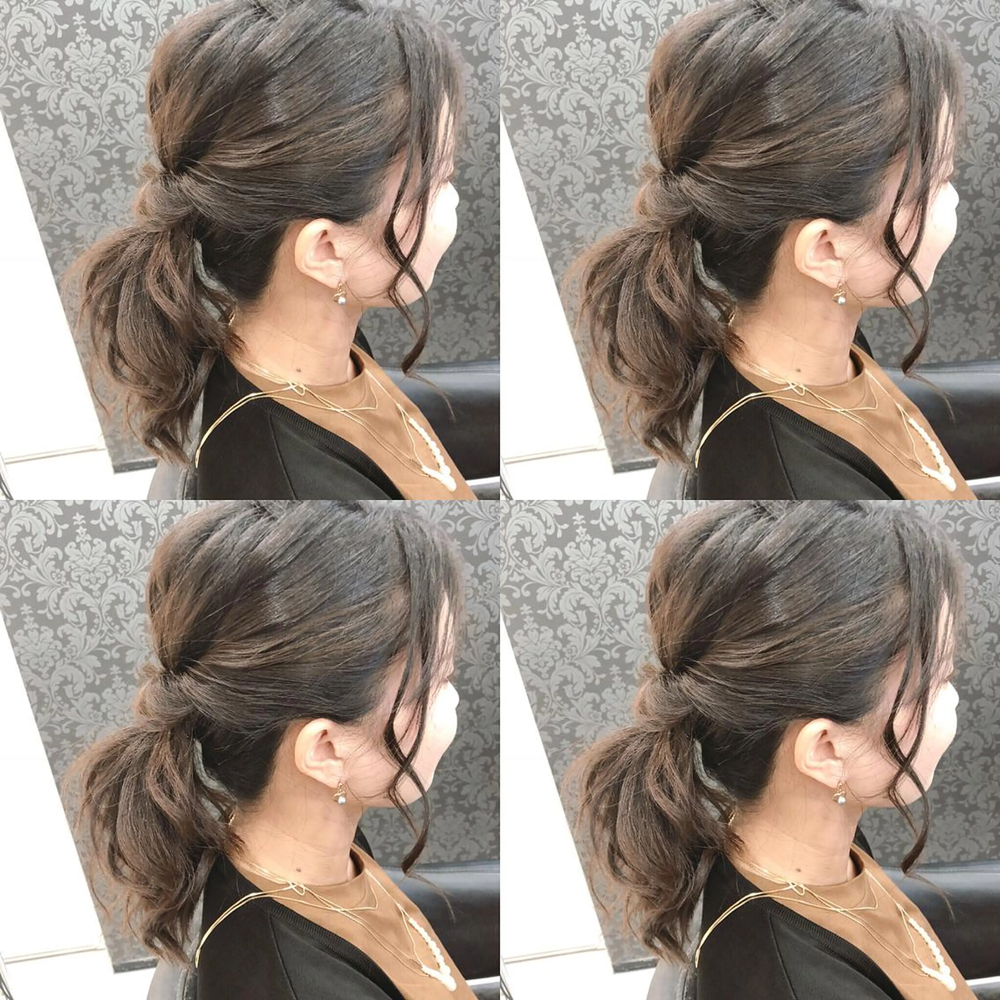 セミロング ヘアアレンジ ポニーテール ヘアセット 🌷MAYU 🌷のヘアスタイル