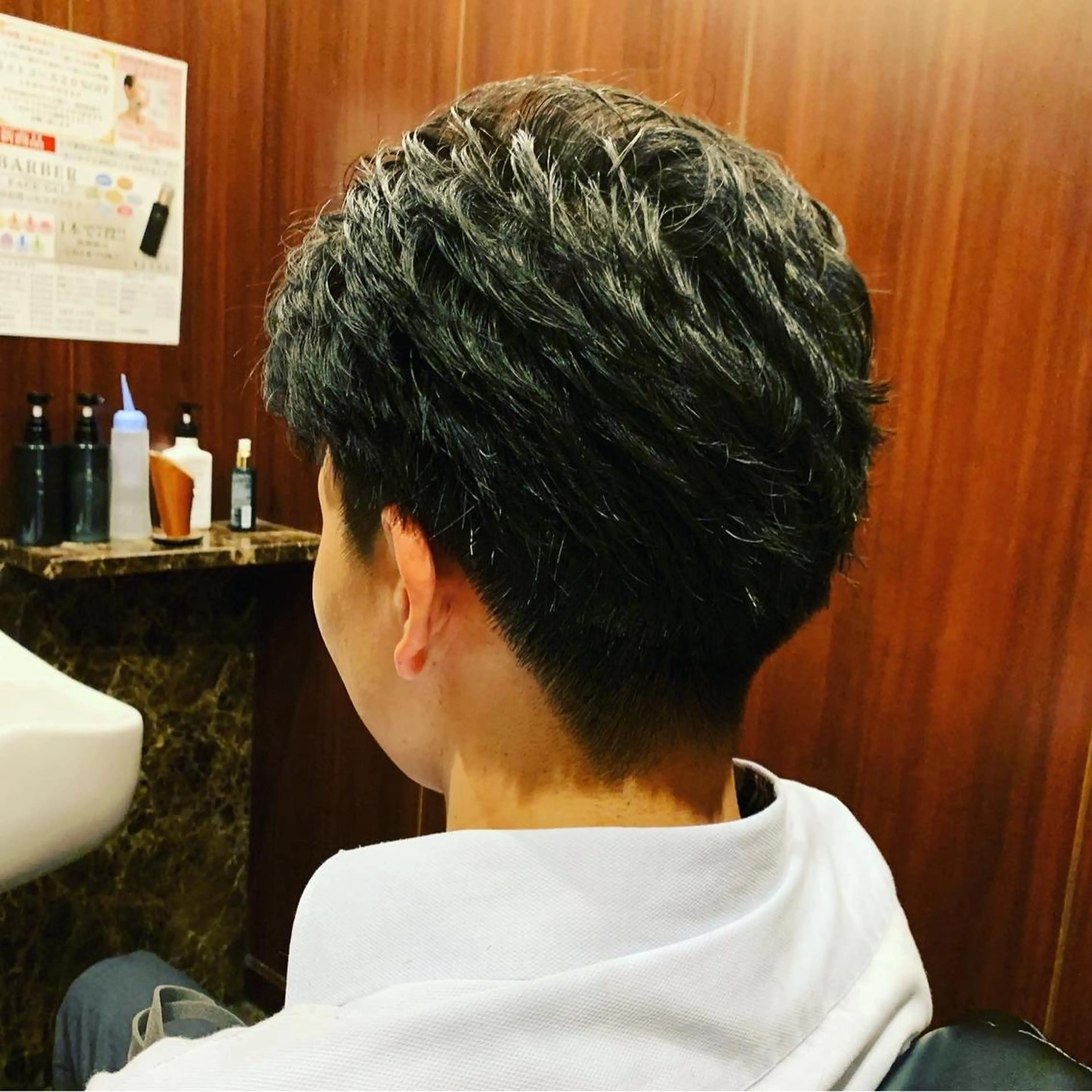 ショート パーマ メンズ ヒロ銀座 バーバーショップ神楽坂所属・ひらお あおとのヘアスタイル