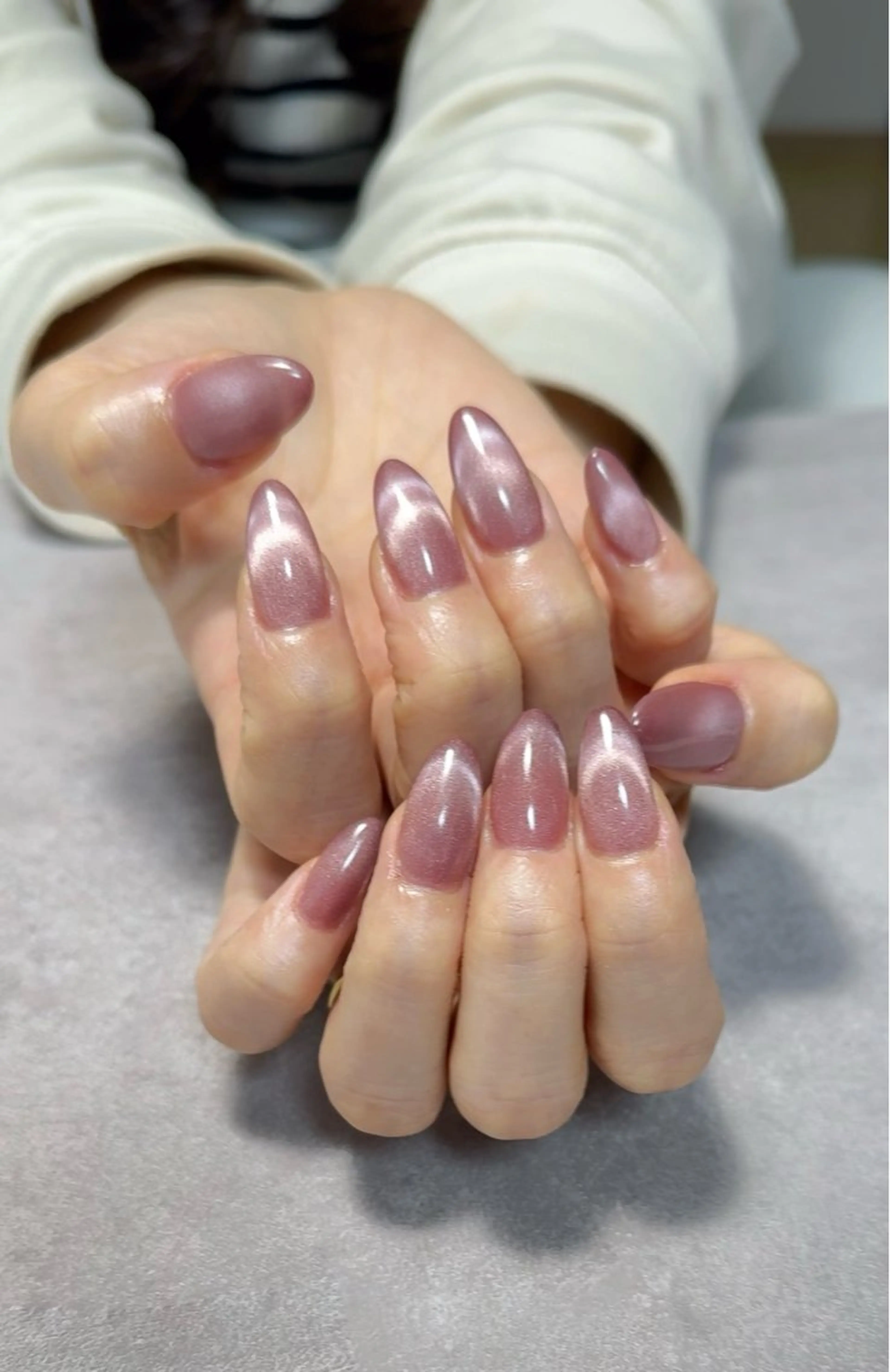ネイル 長さ出し フレンチネイル ジェルネイル マグネットネイル マグネットフレンチ ハンドネイル Monica nails/福島のネイルデザイン