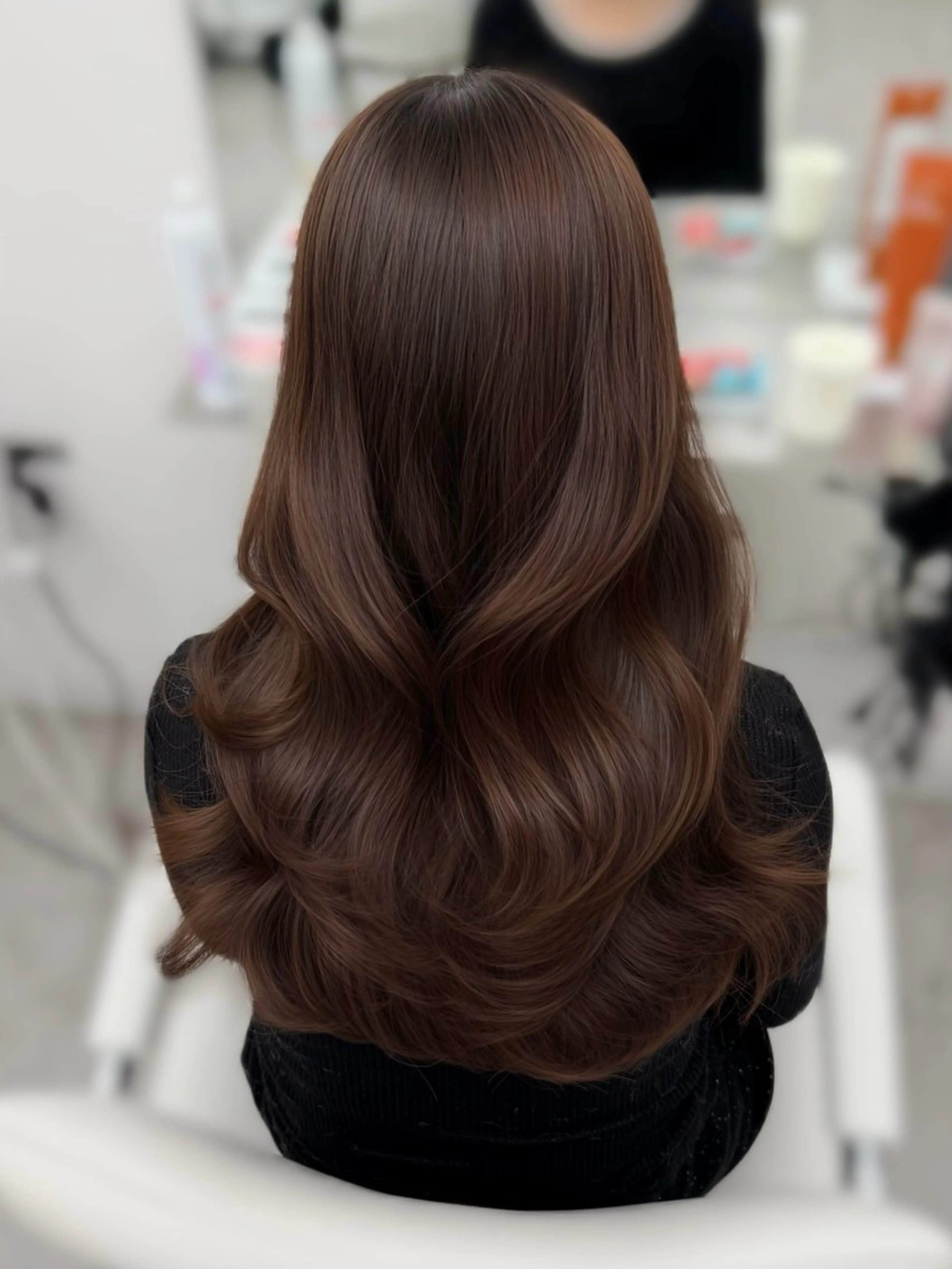 ロング カラー ブラウンカラー カット ヘアカラー トリートメント 韓国ヘア/顔周り ヘアセット/加藤優里のヘアスタイル