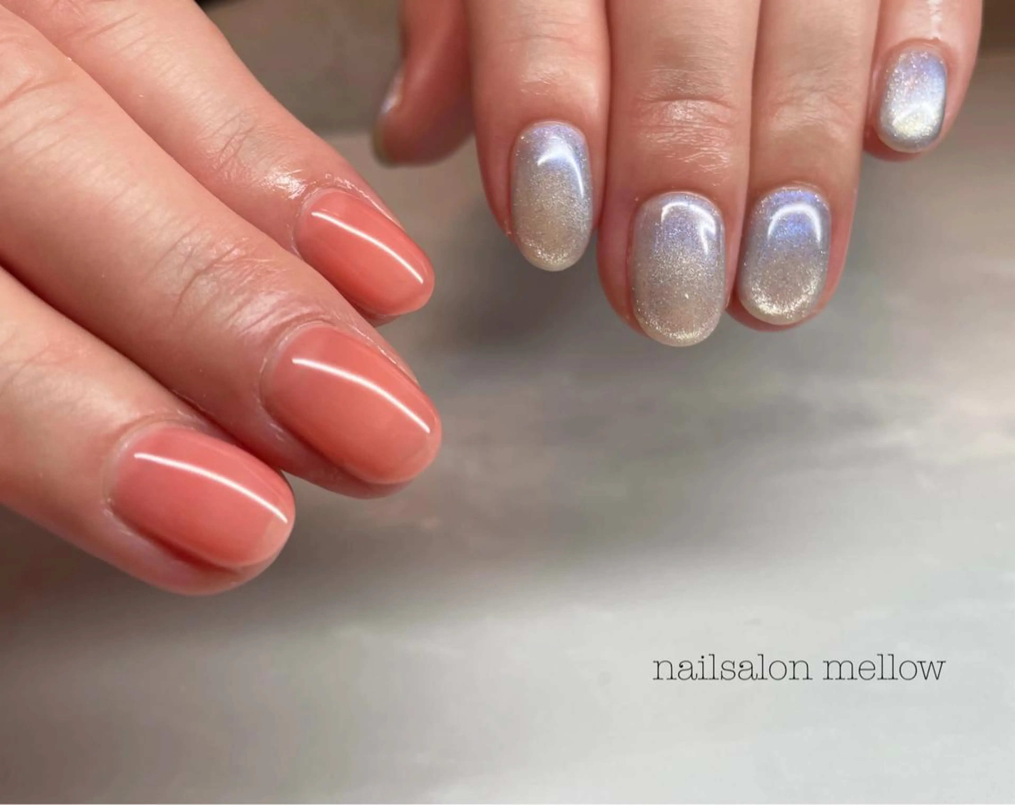 ネイル ブルー マグネットネイル ピンク 大山 浩美のネイルデザイン