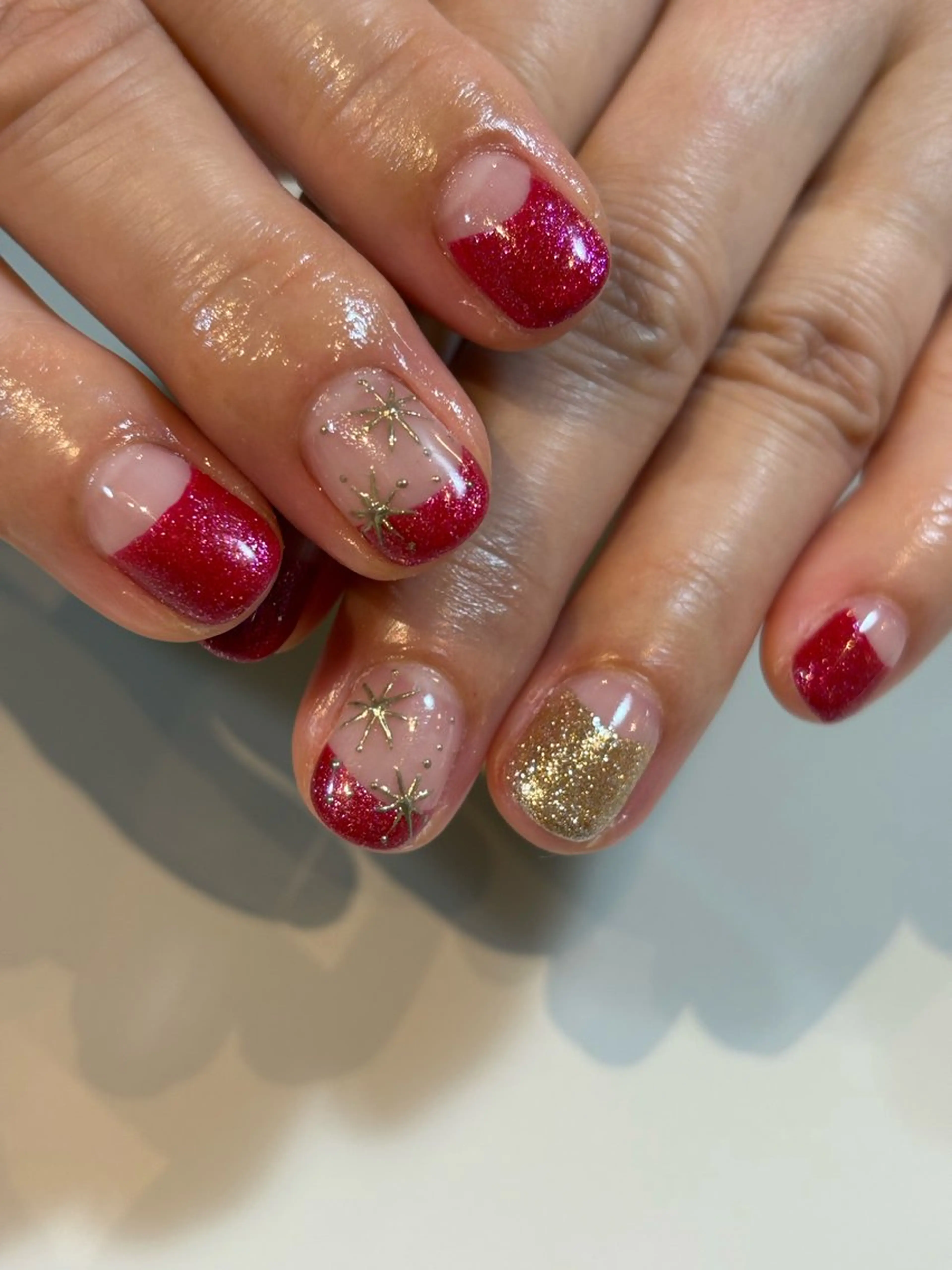 ネイル アートネイル フレンチネイル ラメ(グリッター) ミラーネイル ハンドネイル FIORITURA Maikoのネイルデザイン