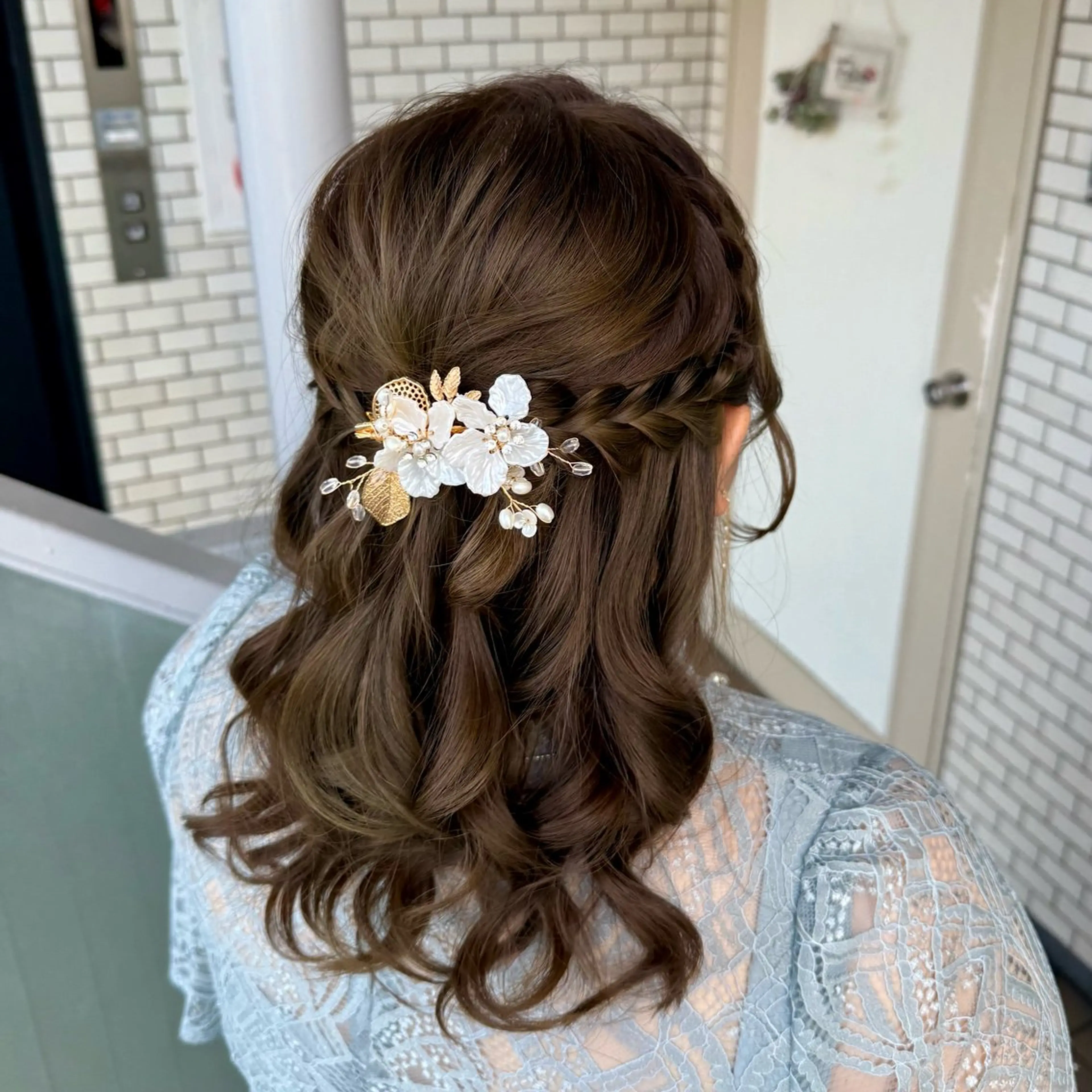 セミロング ヘアアレンジ 成人式 ハーフアップ 結婚式・ブライダル ヘアセット 褒められヘアメイク /‎ボブ女子🐶みおのその他イメージ