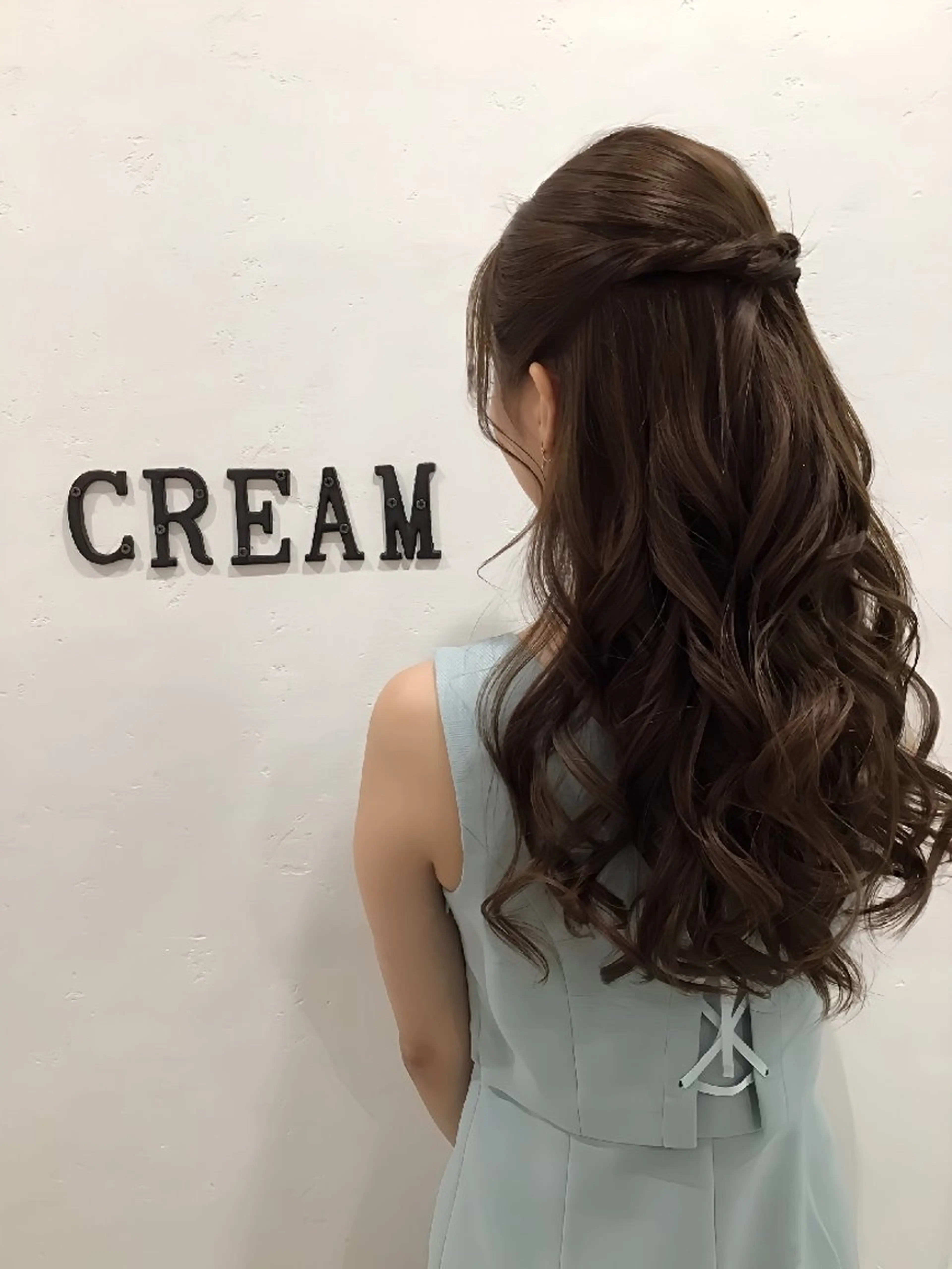 ロング ヘアアレンジ ハーフアップ ヘアセット ヘアセット/中洲 Akaneのヘアスタイル