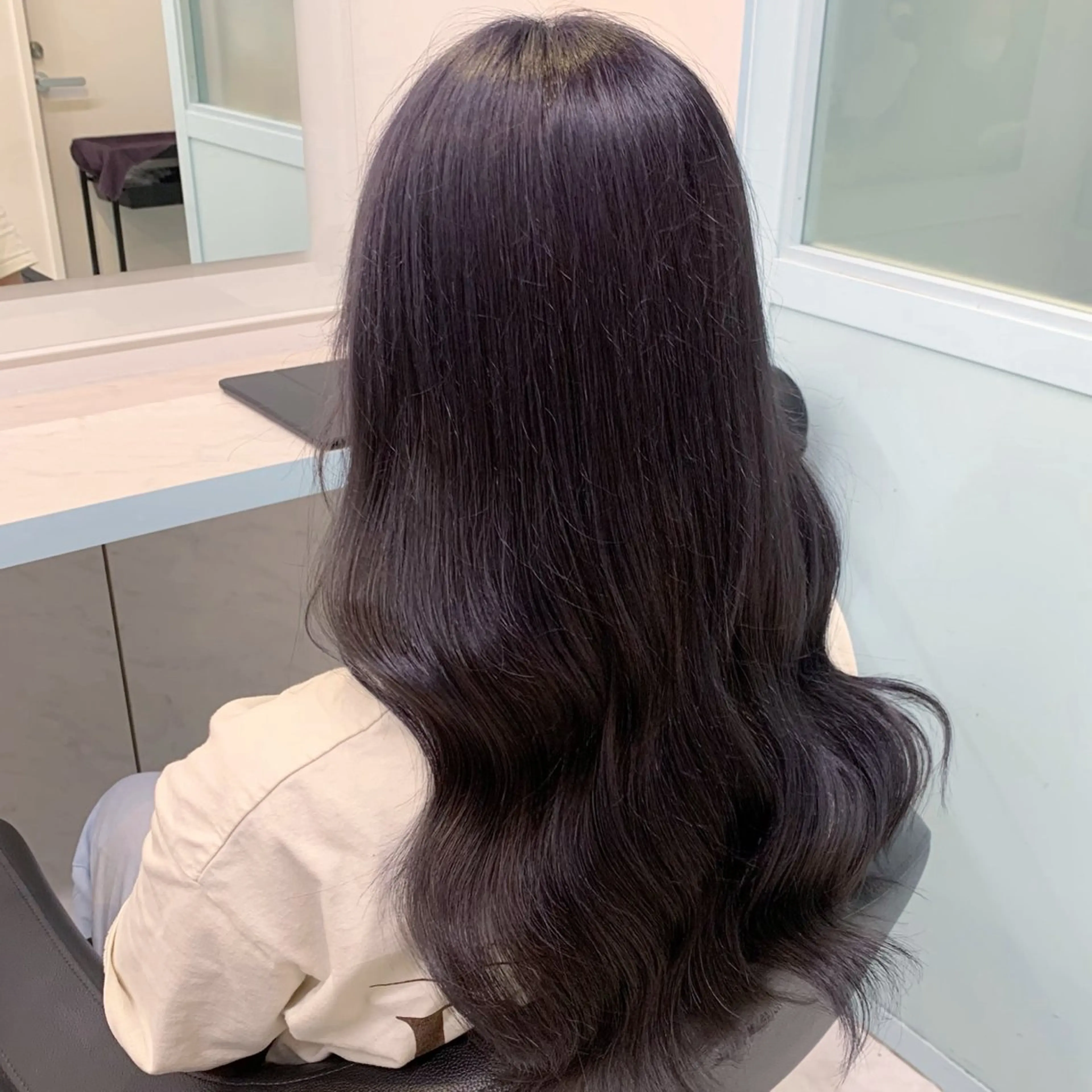 セミロング ヘアカラー トリートメント 🤍大人っぽ韓国暗髪 🤍Asuka🤍のヘアスタイル