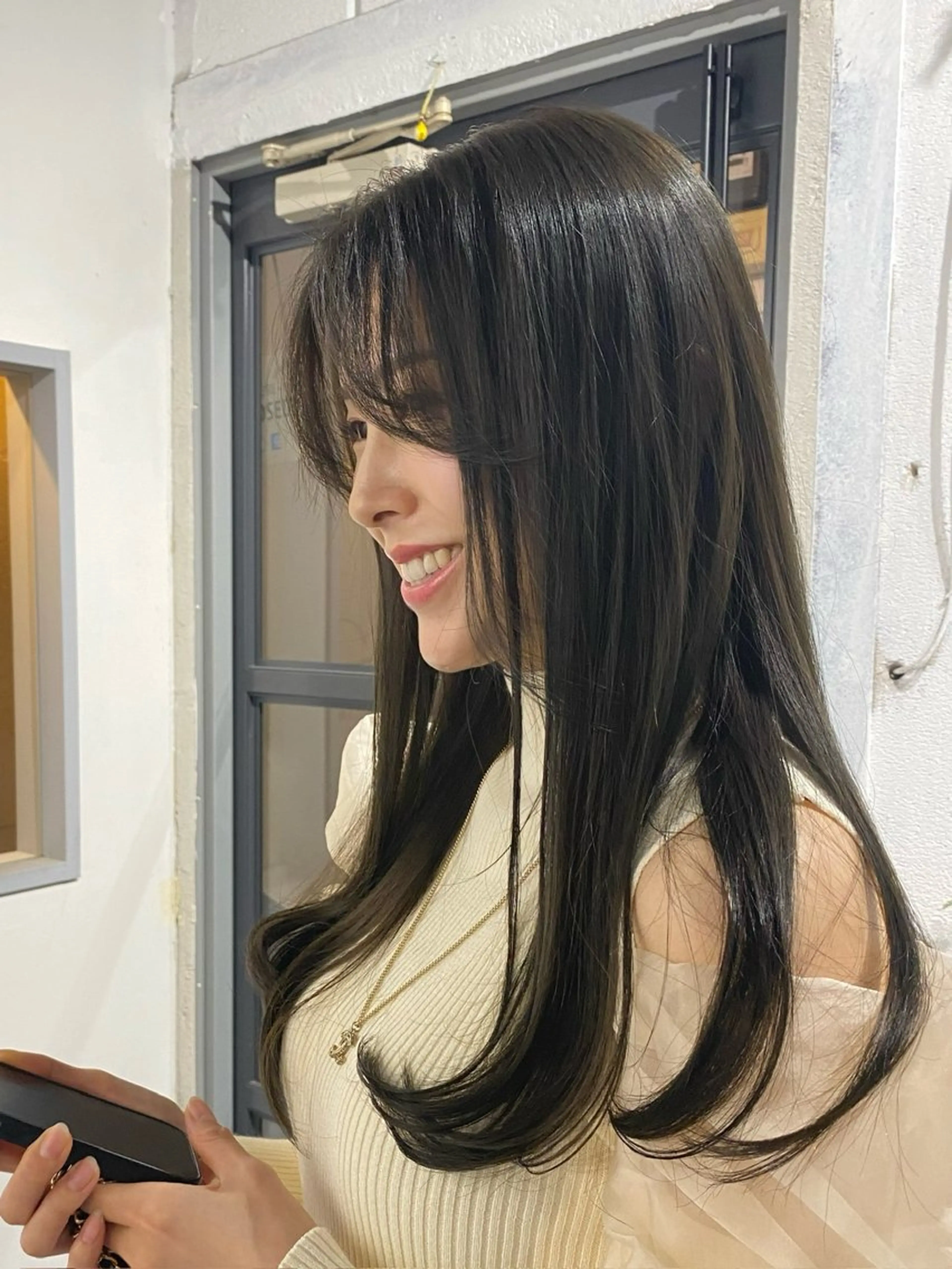 ロング カラー カット ヘアカラー トリートメント ✂︎cadre✂︎ 🪶かまだれいし🪶のヘアスタイル