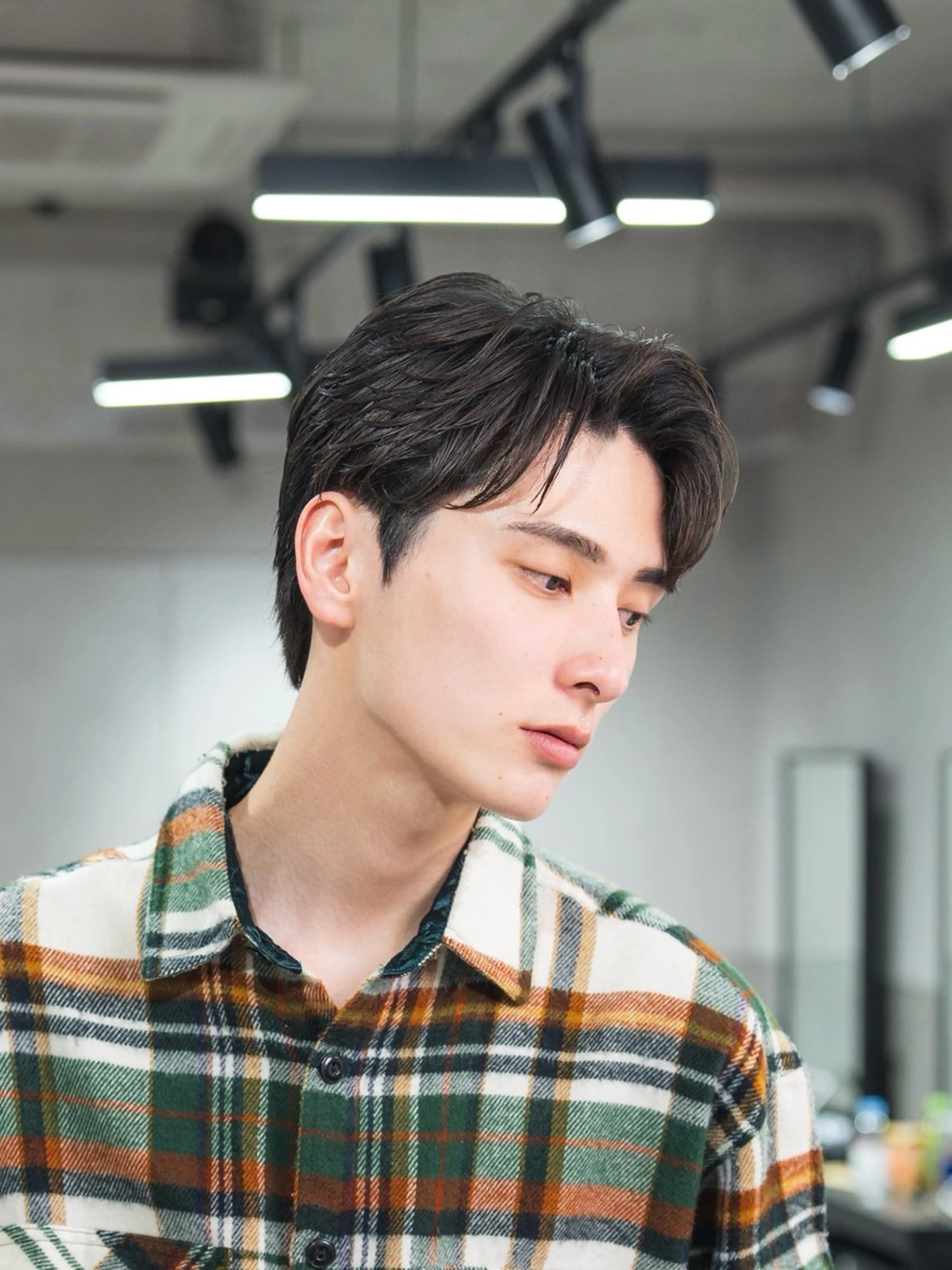 ショート パーマ メンズ カット 【シャドウパーマ センターパート】義心のヘアスタイル