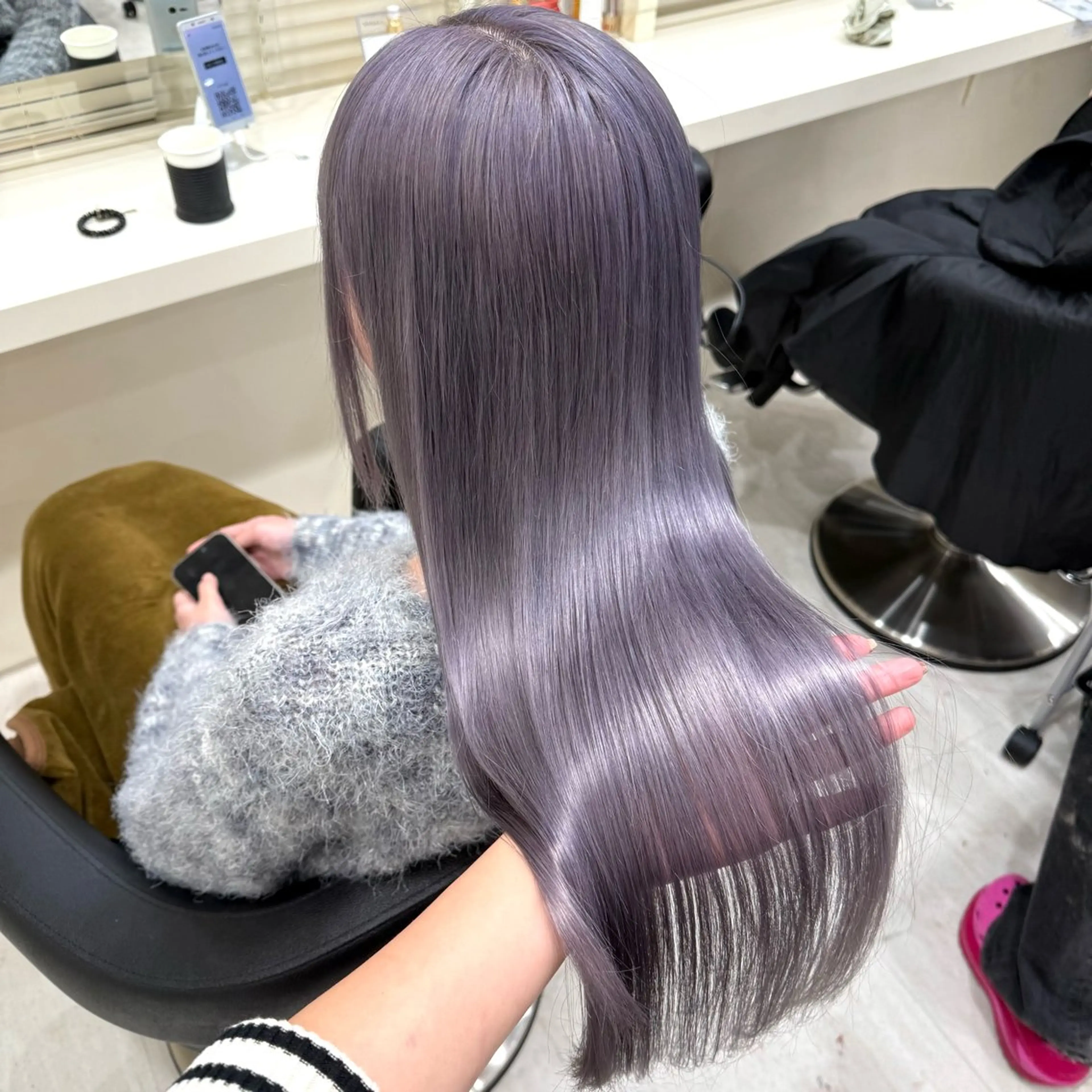 ロング 🎀🫧透明感 ピンクラベンダー💟のヘアスタイル