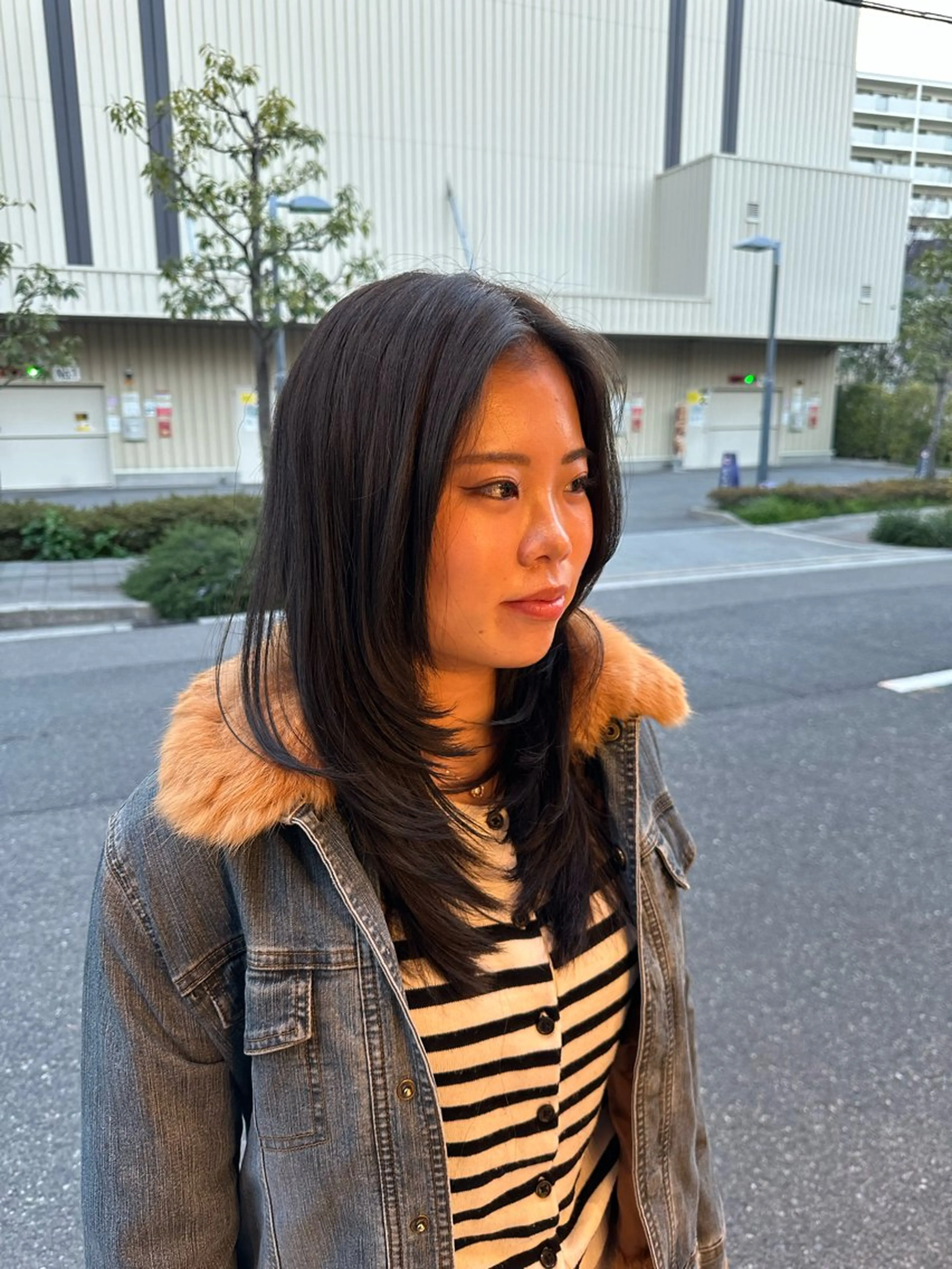 セミロング カラー グレージュ オリーブグレージュ オリーブグレー レイヤーカット レイヤーカット/ 透明感カラー/ きよのヘアスタイル