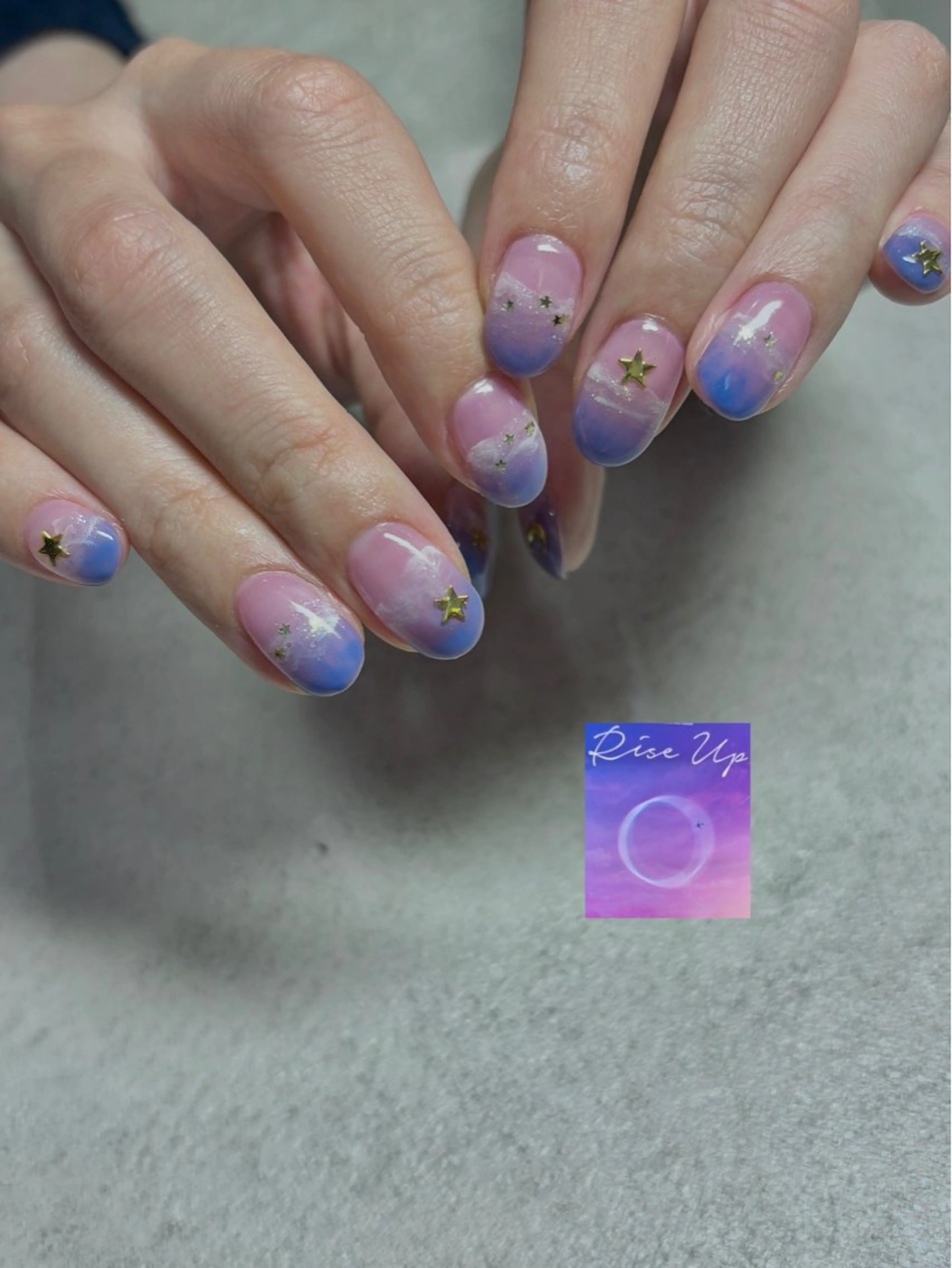 ネイル グラデーション 韓国ネイル 大理石ネイル(マーブル) ショートネイル ハンドネイル acs.n所属・ネイル，耳つぼ 風間すみれのその他イメージ