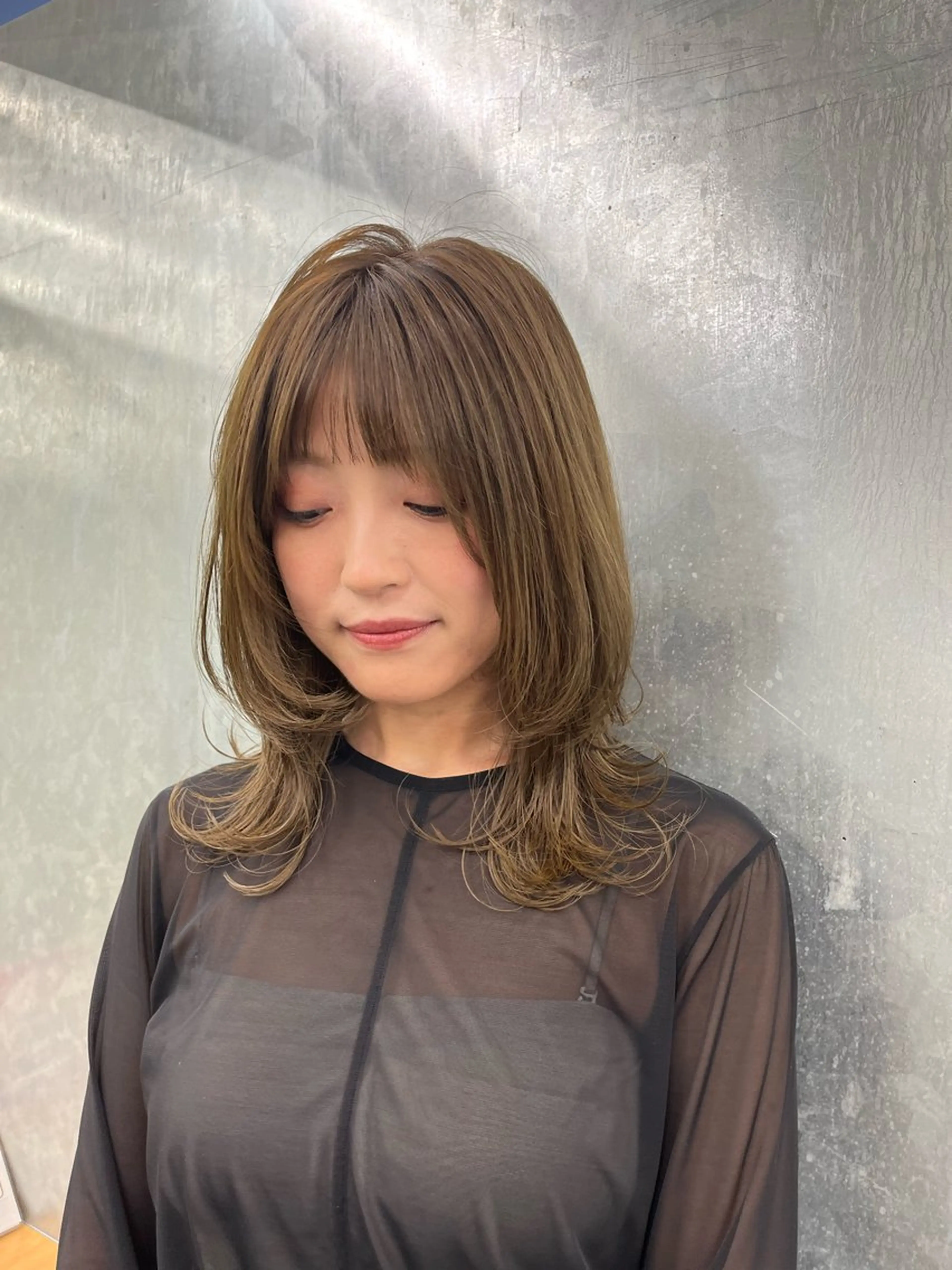 ミディアム アッシュ ハッシュカット カット ヘアカラー トリートメント Kansaku /池 袋/透明感カラー🌿のヘアスタイル