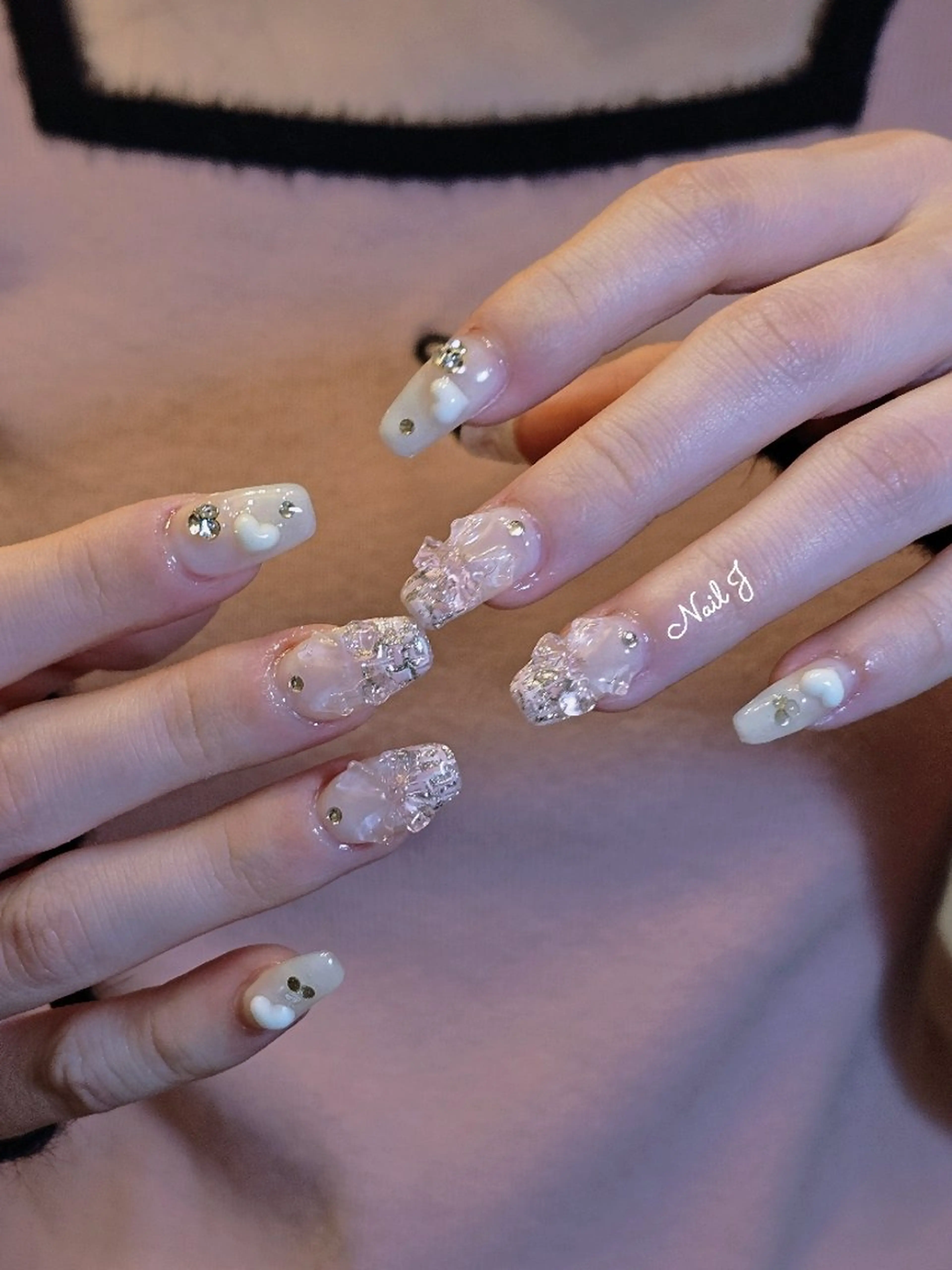 ネイル 韓国ネイル 冬ネイル ハンドネイル Nail Jのネイルデザイン