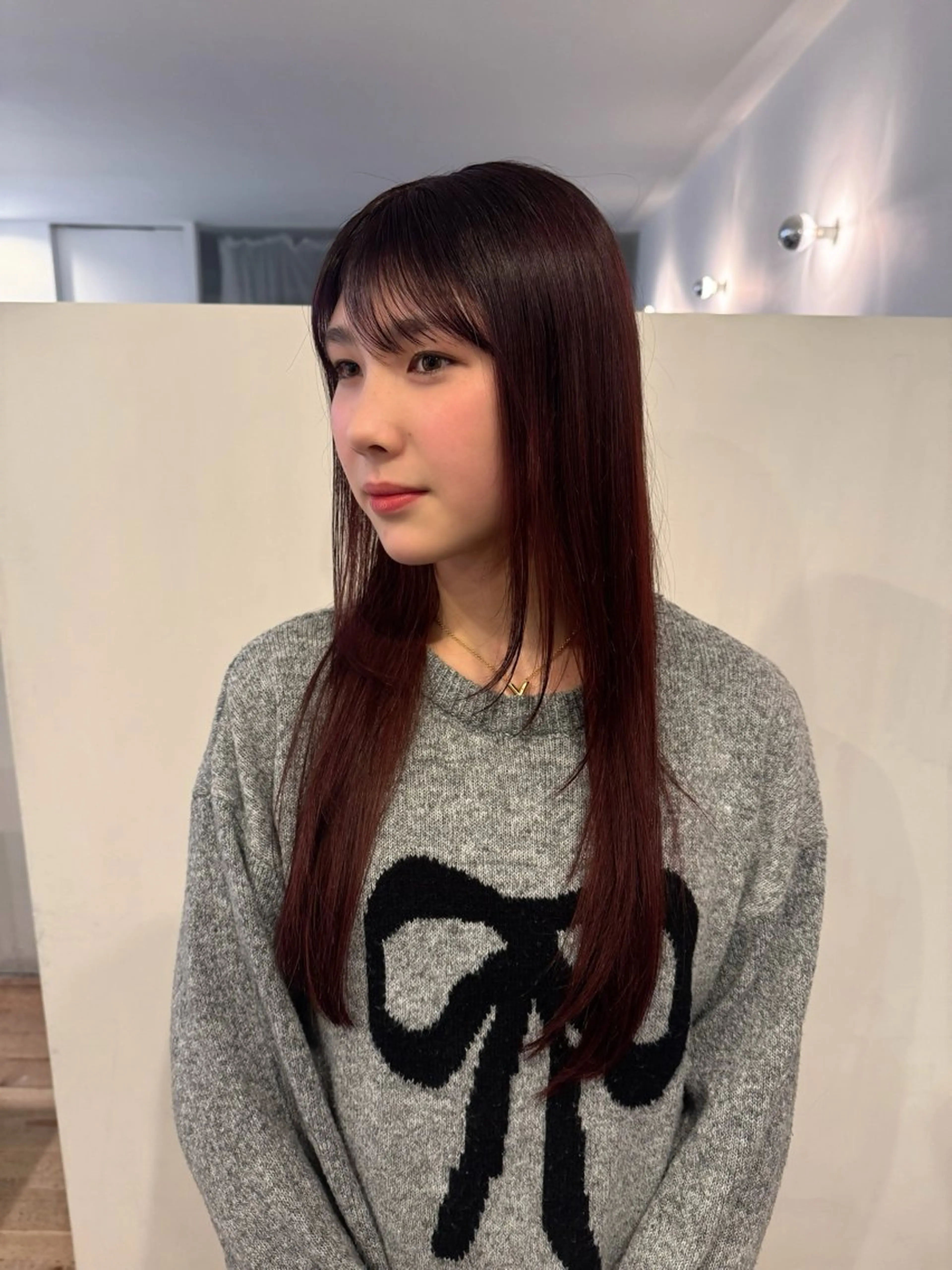 ロング 顔まわりレイヤー 顔周りカット レイヤーカット 【YOKE】　西田 乃那のヘアスタイル