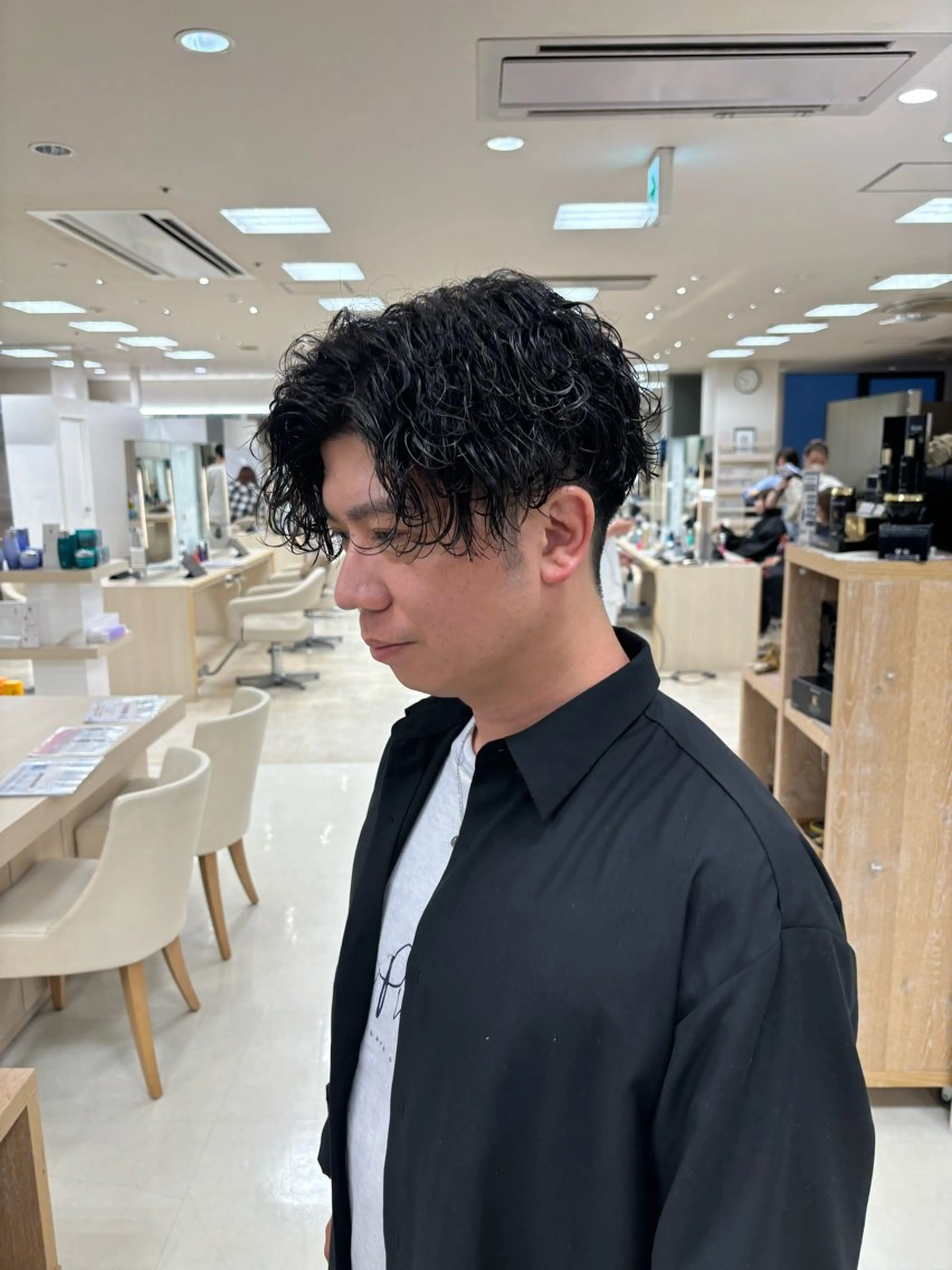 ショート パーマ メンズ カット パーマ トリートメント 湘南/メンズパーマ/ ハイライト/ユチカのヘアスタイル