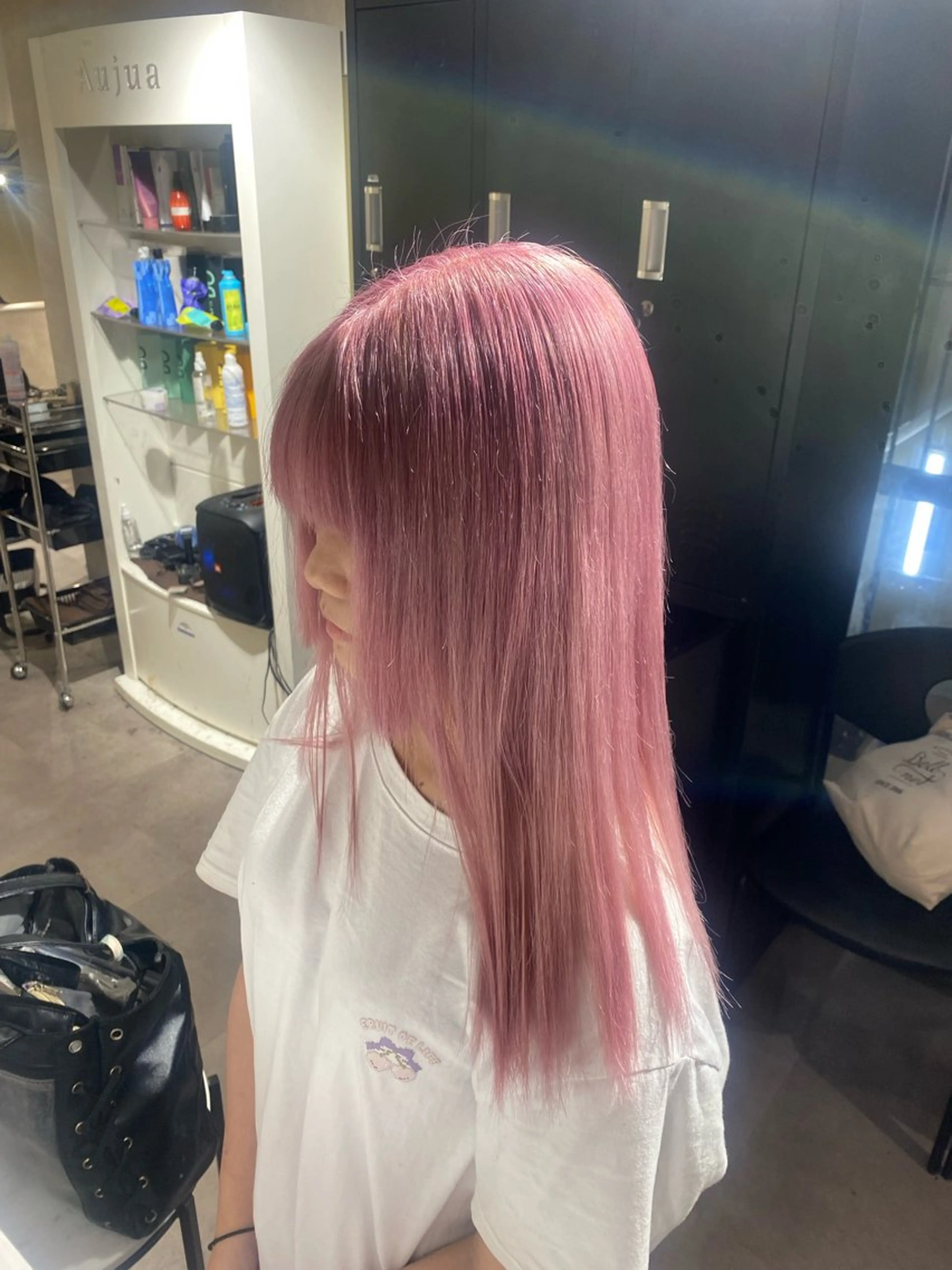 カラー ピンクカラー ホワイトピンク ヘアカラー ヘアセット Seleneコウキ ブリーチ/ハイトーンのヘアスタイル