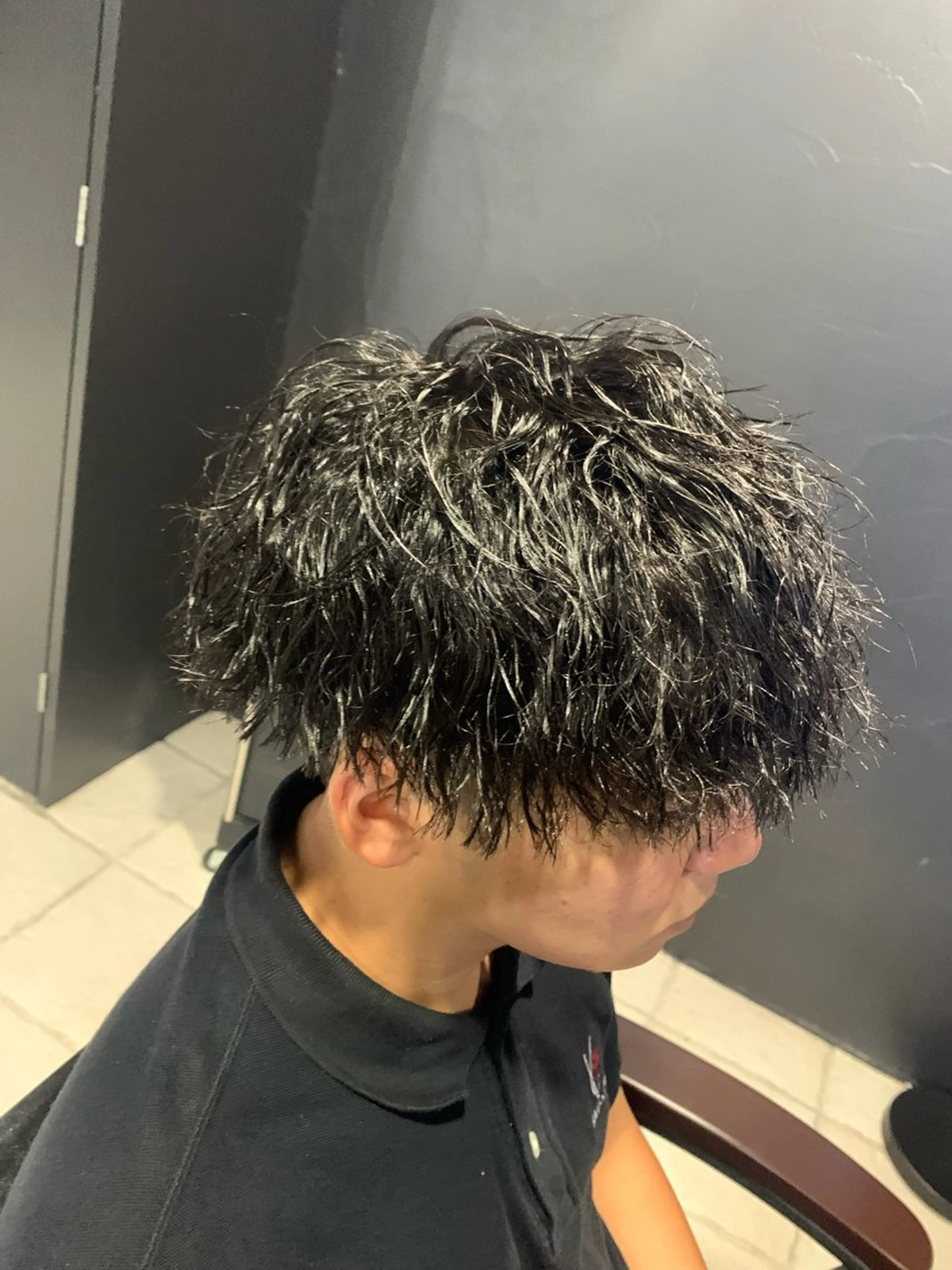 ショート メンズ マッシュ メンズパーマ/難波/ 心斎橋　室園亮佑のヘアスタイル