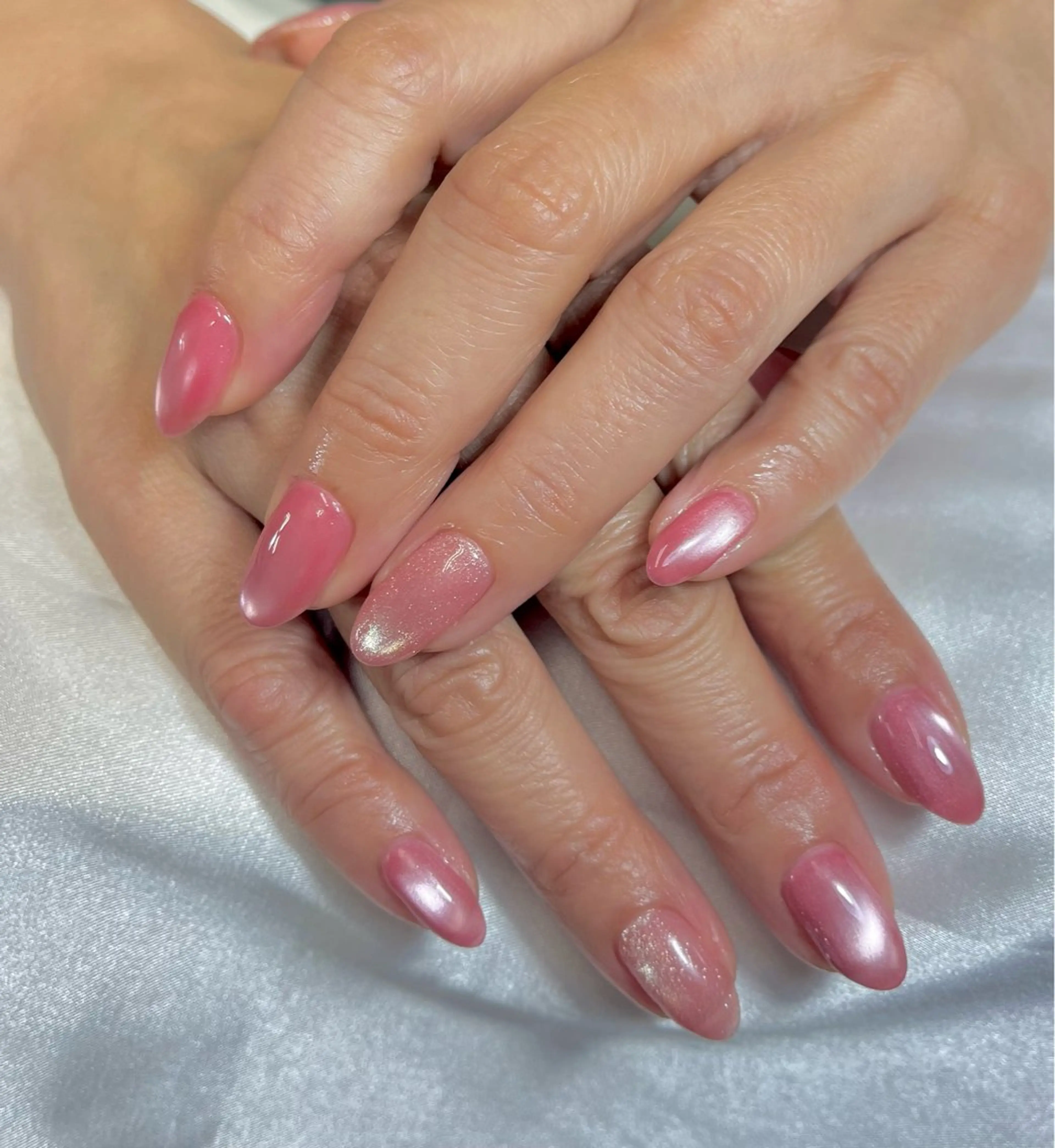 ネイル チークネイル 桜ネイル 長さ出し フットネイル ジェルネイル ハンドネイル Maika's nailのネイルデザイン