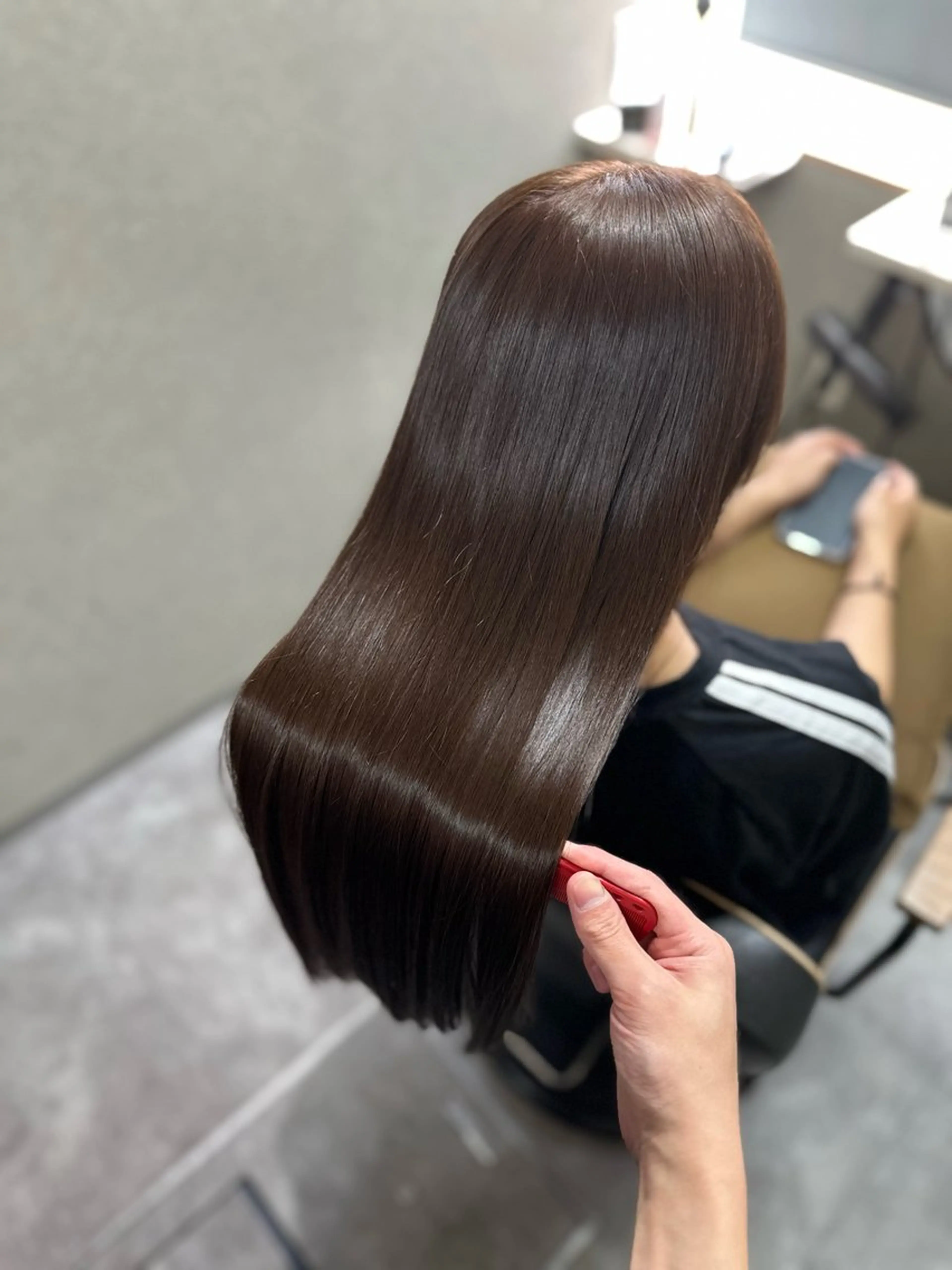 ロング アッシュ アッシュブラウン カット ヘアカラー トリートメント oyama /髪質改善🌻のヘアスタイル