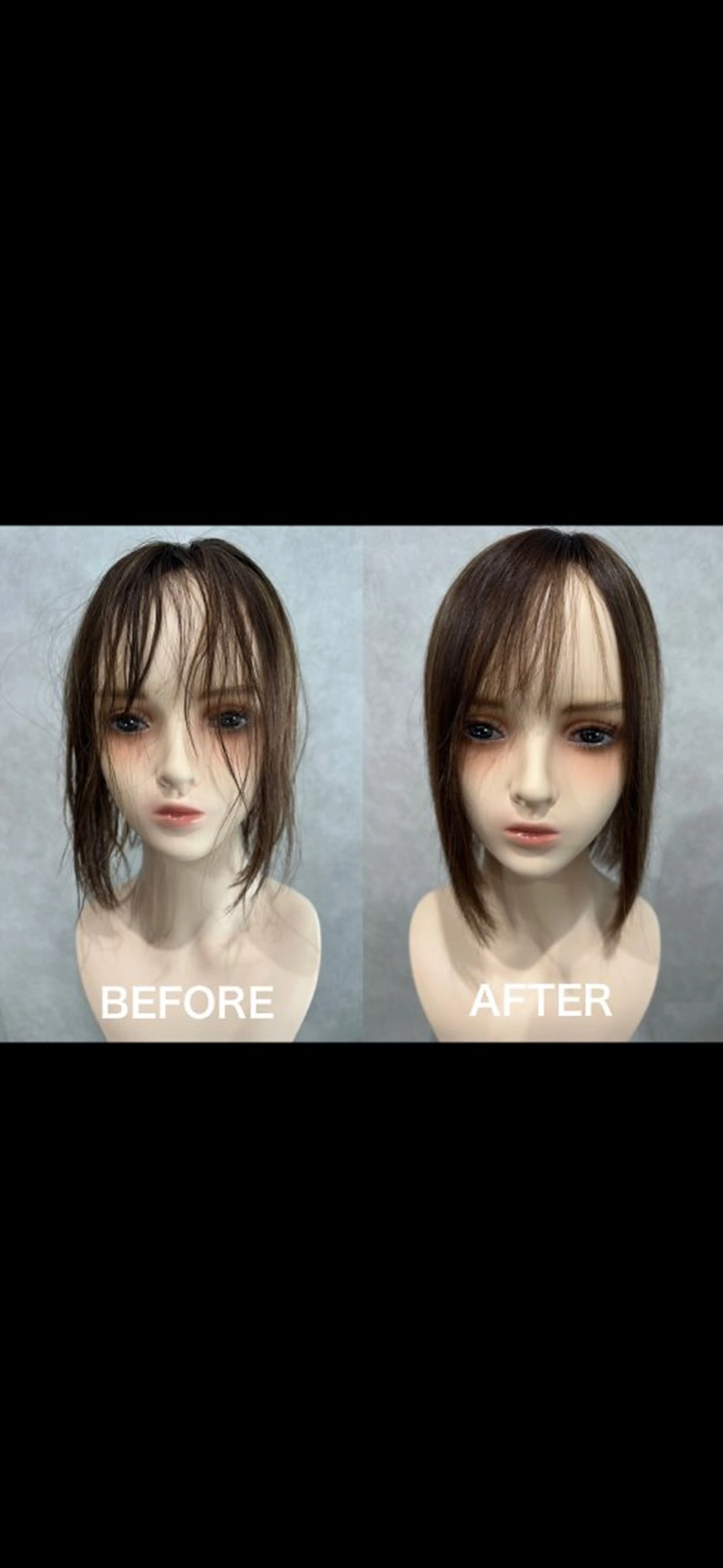 部分ウィッグうねりケアストレートの写真