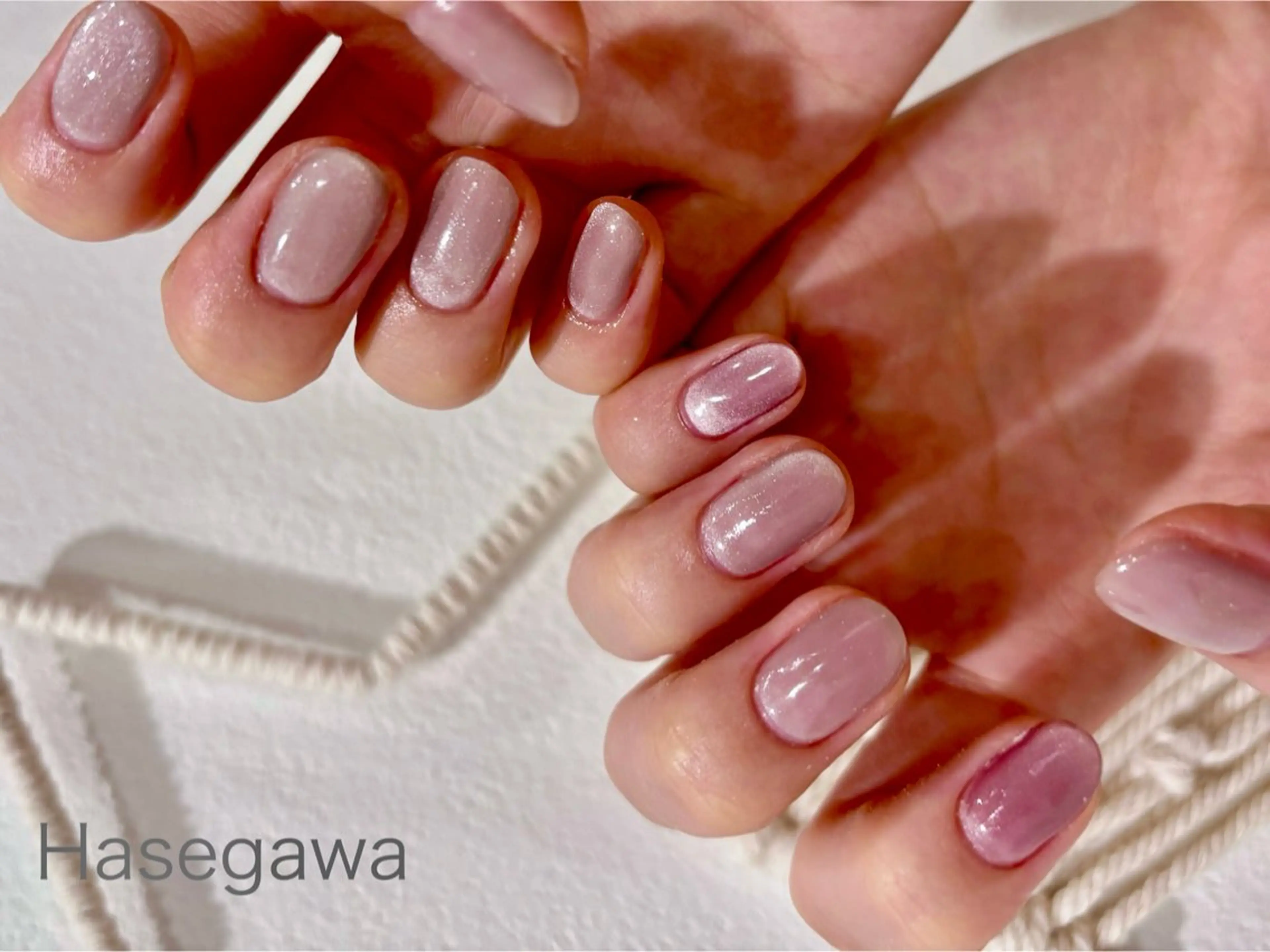ネイル ピンク ピンクベージュ ハンドネイル DROP所属・DROP 長谷川のネイルデザイン