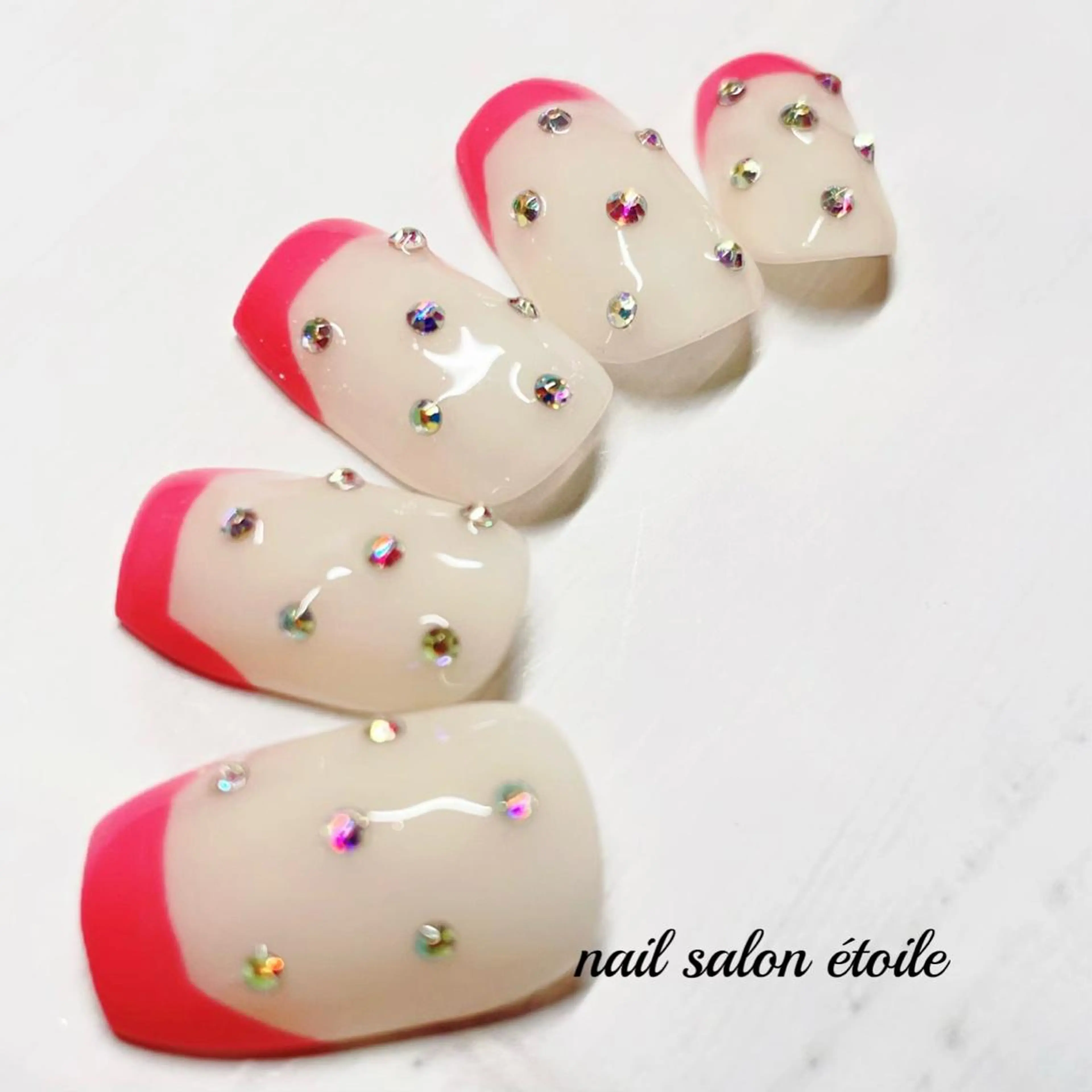 ネイル フレンチネイル ジェルネイル キラキラネイル ピンク シンプルネイル ハンドネイル nail salon étoileのネイルデザイン