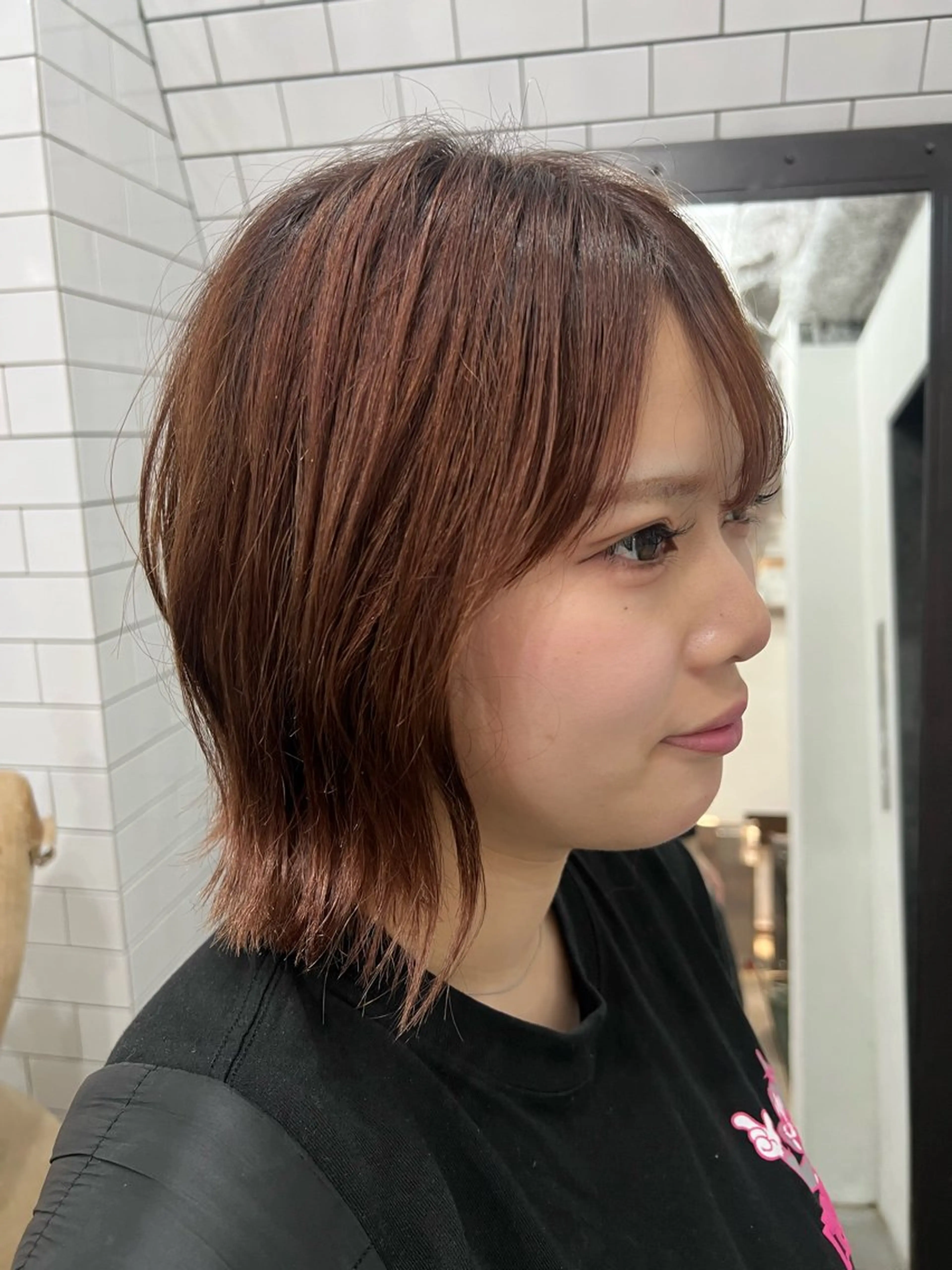 ショート カット ヘアカラー トリートメント 紙屋町ショート /ボブ　パーマ河内蓮のヘアスタイル